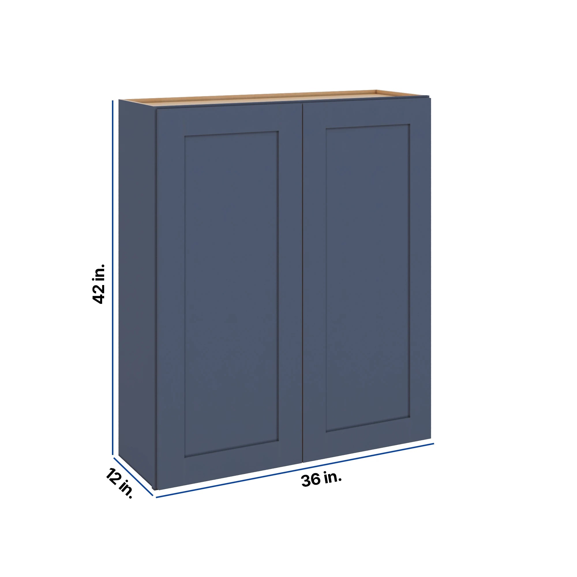 Modernform Cabinet Signature Blue 36" W X 42" H X 12" D Double Door Wall Cabinet