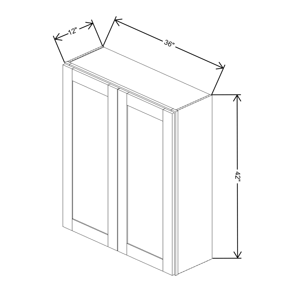 Fabuwood Allure Onyx Horizon  Wall 36"W x 42"H Shaker Cabinet