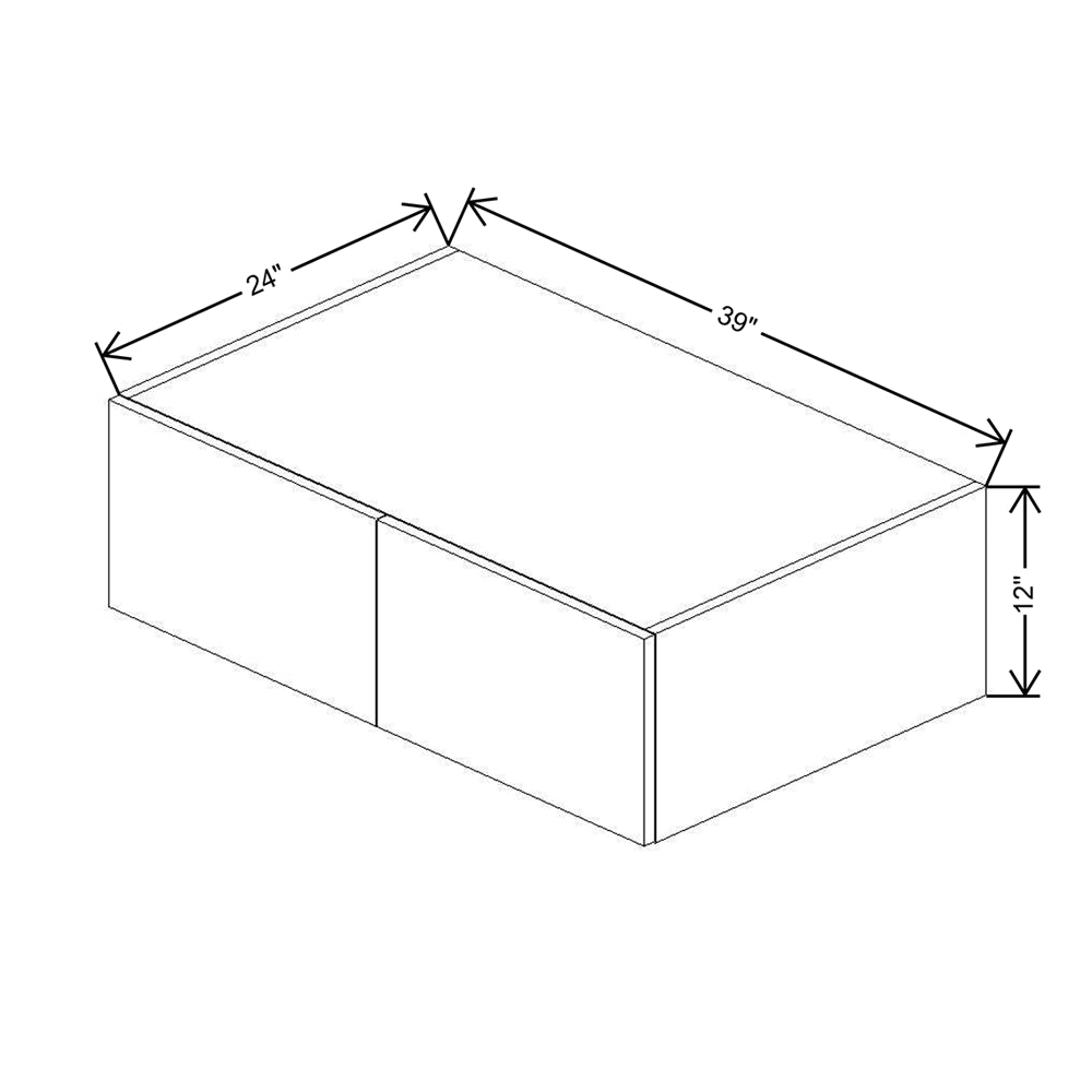 CNC Concord Elegant Ocean 39" W X 12" H X 24" D Double Door Wall Cabinet