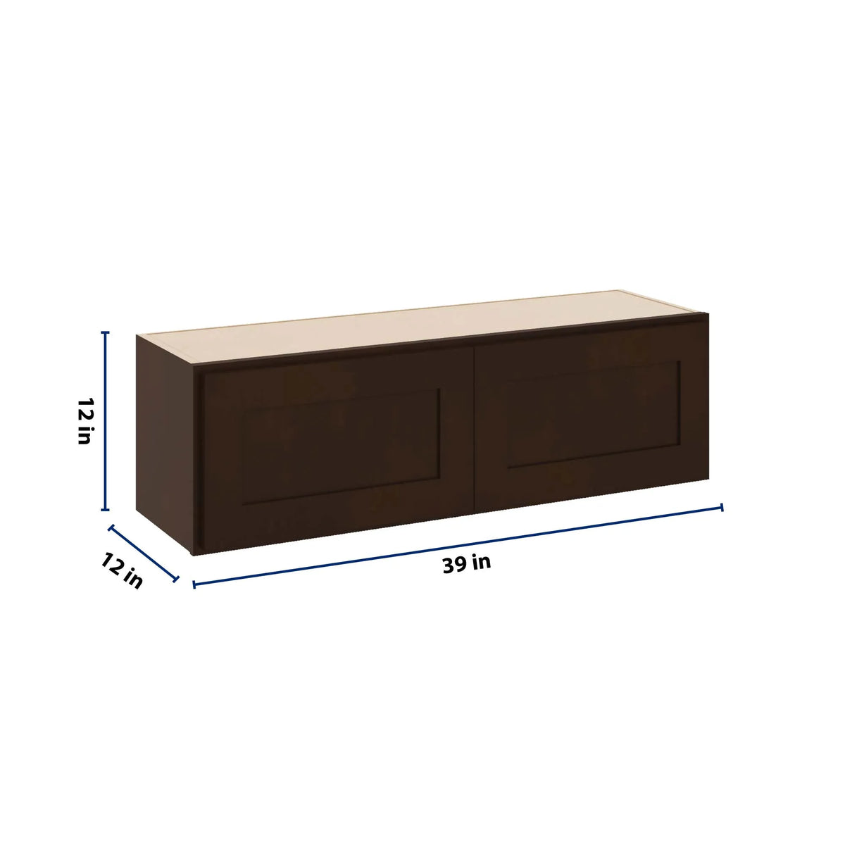 CNC Luxor 5-Piece Espresso 39" W X 12" H Double Door Wall Cabinet