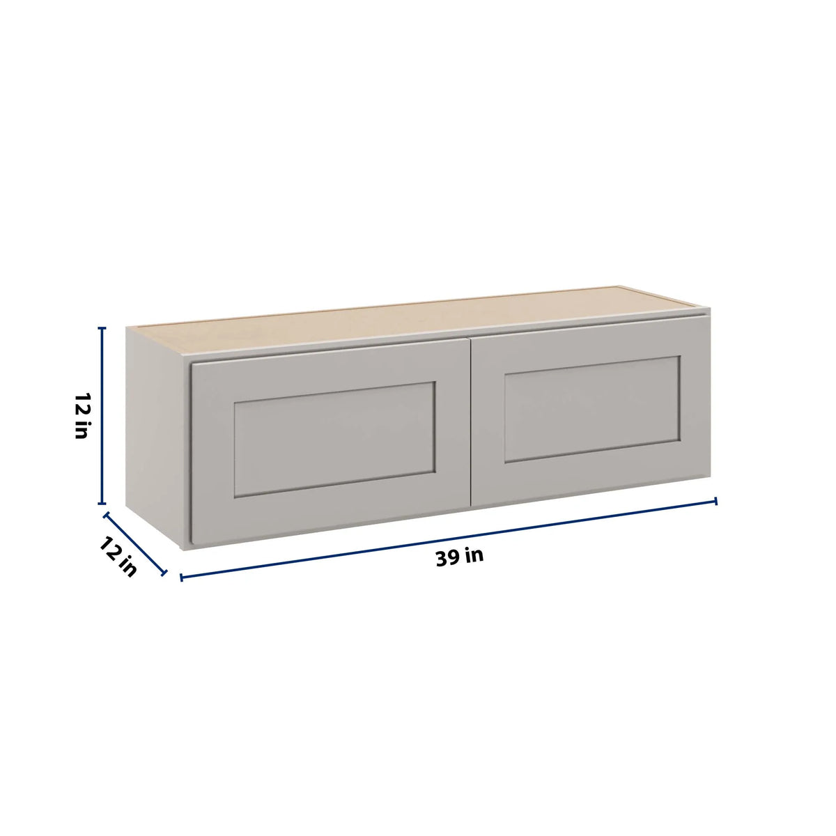 cnc luxor misty grey 39 w x 12 h double door wall cabinet
