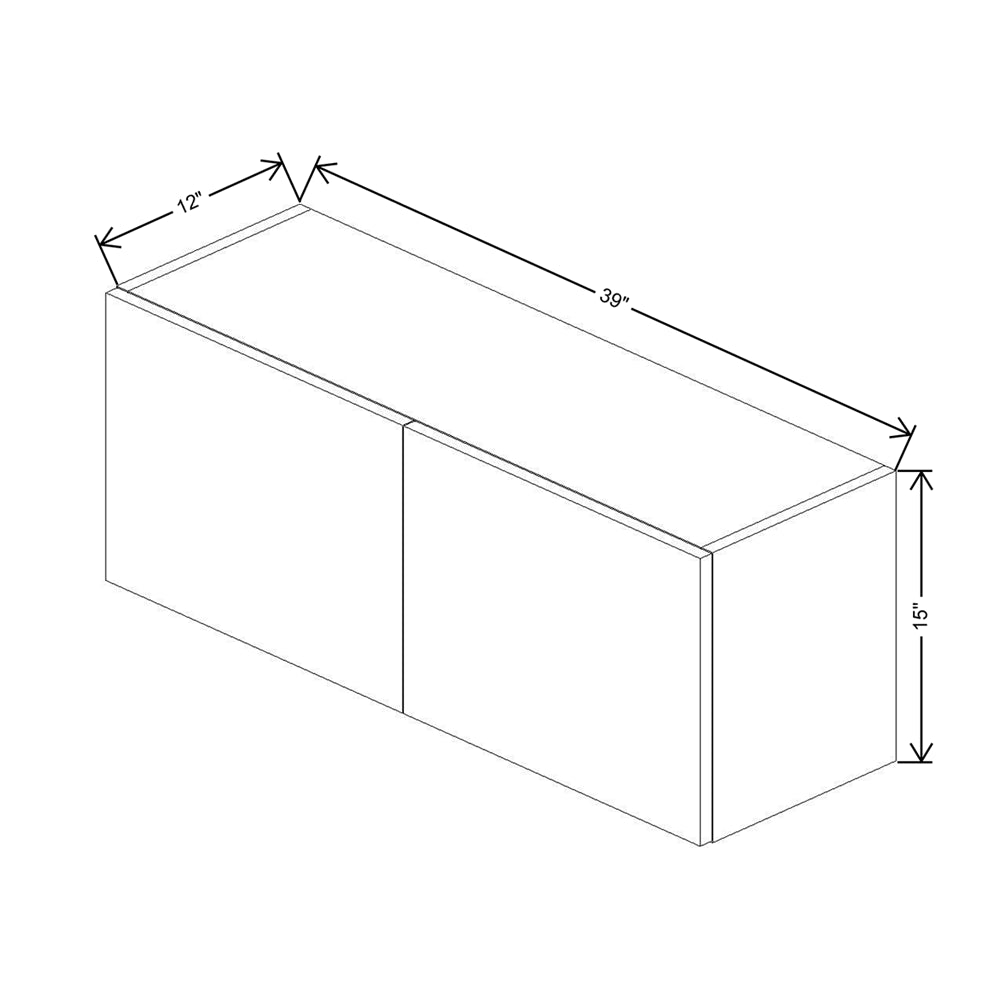 CNC Luxor Harvest 39" W X 15" H Double Door Wall Cabinet