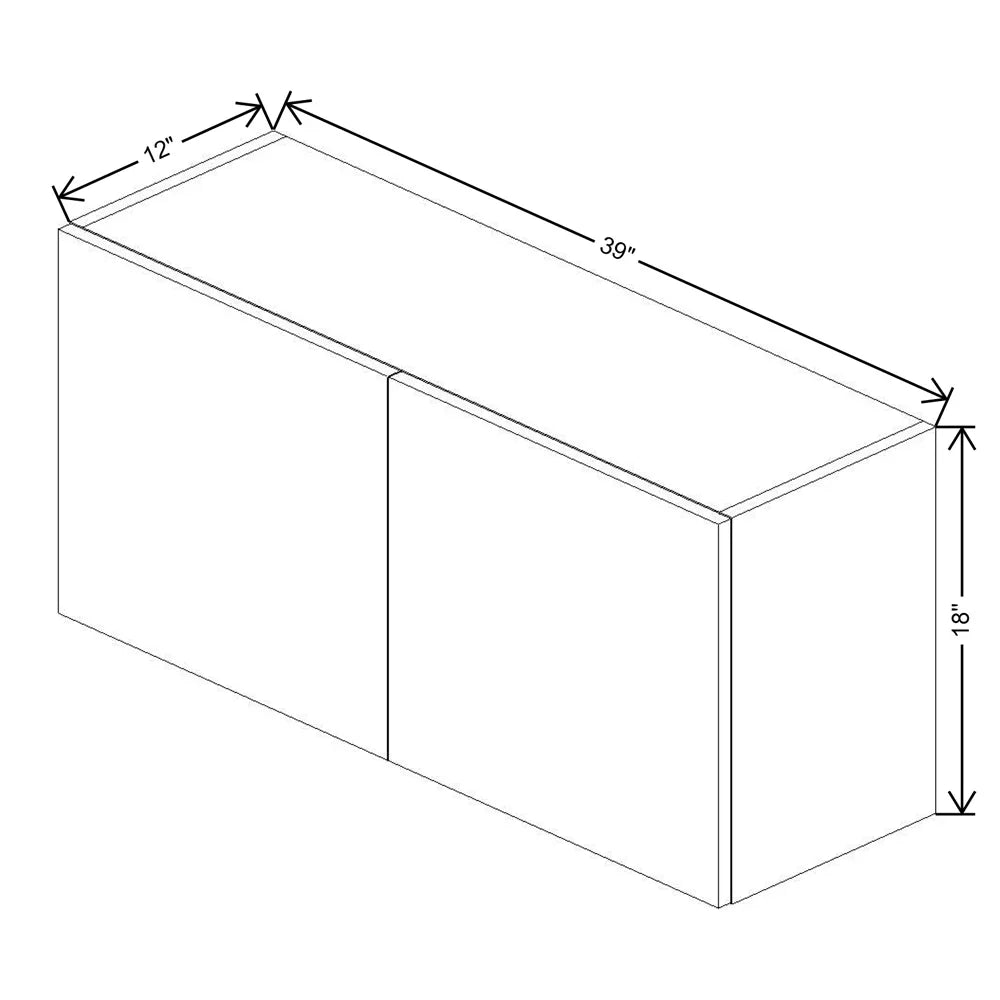 CNC Classic Milano Mirage 39" W X 18" H Double Door Wall Cabinet