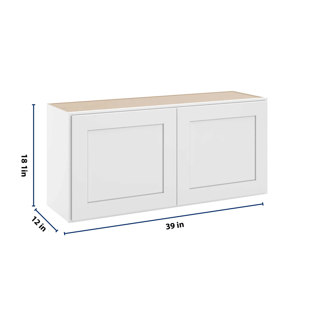cnc luxor white 39 w x 18 h double door wall cabinet
