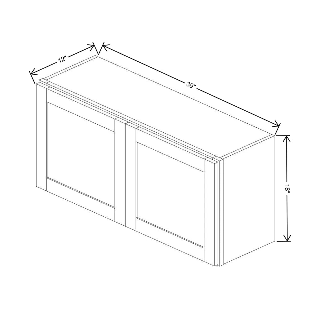 Kitchen Cabinet Distributors Essential Gray Double Door Wall Cabinet - 39" W x 18" H