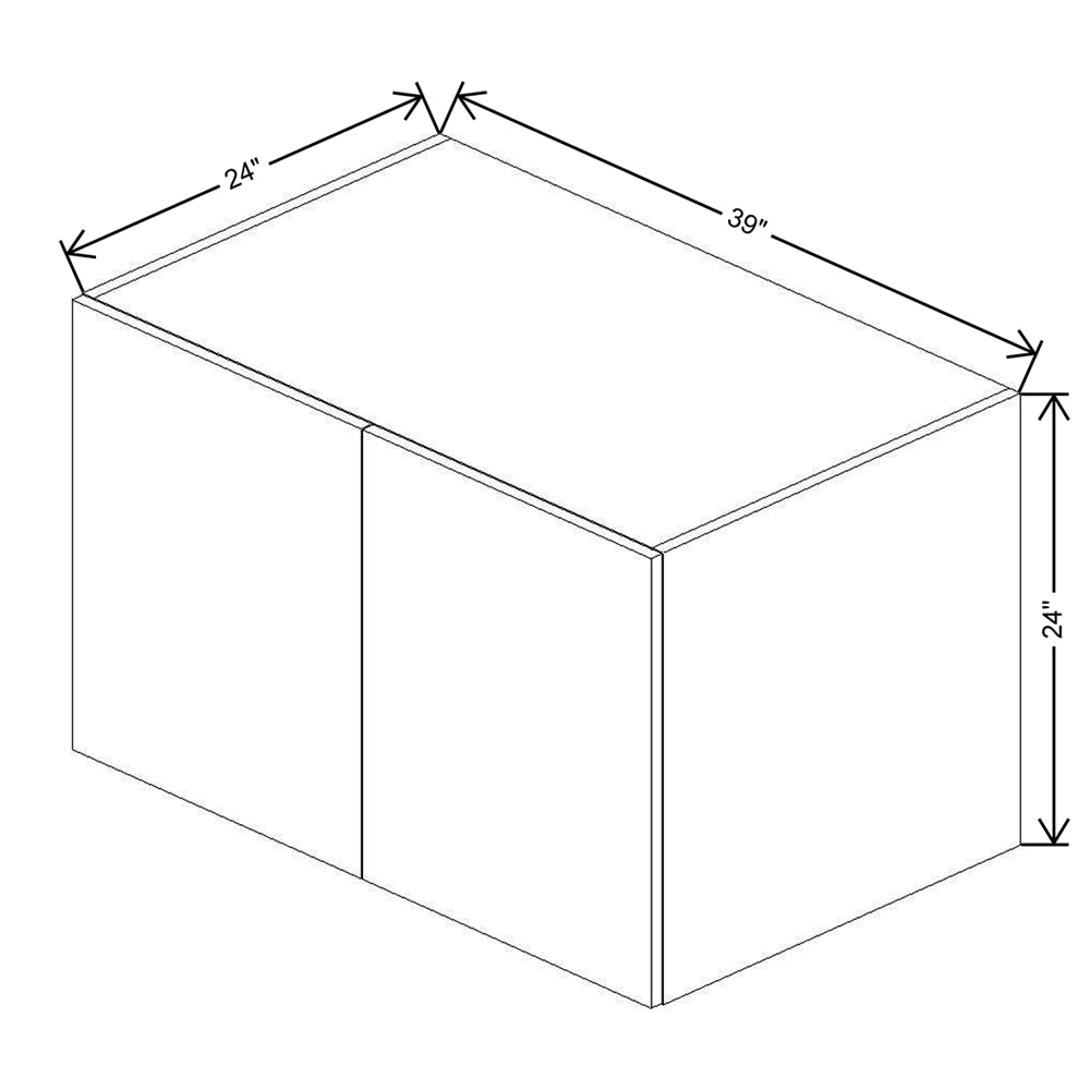 CNC Concord Elegant Stone 39" W X 24" H X 24" D Double Door Wall Cabinet