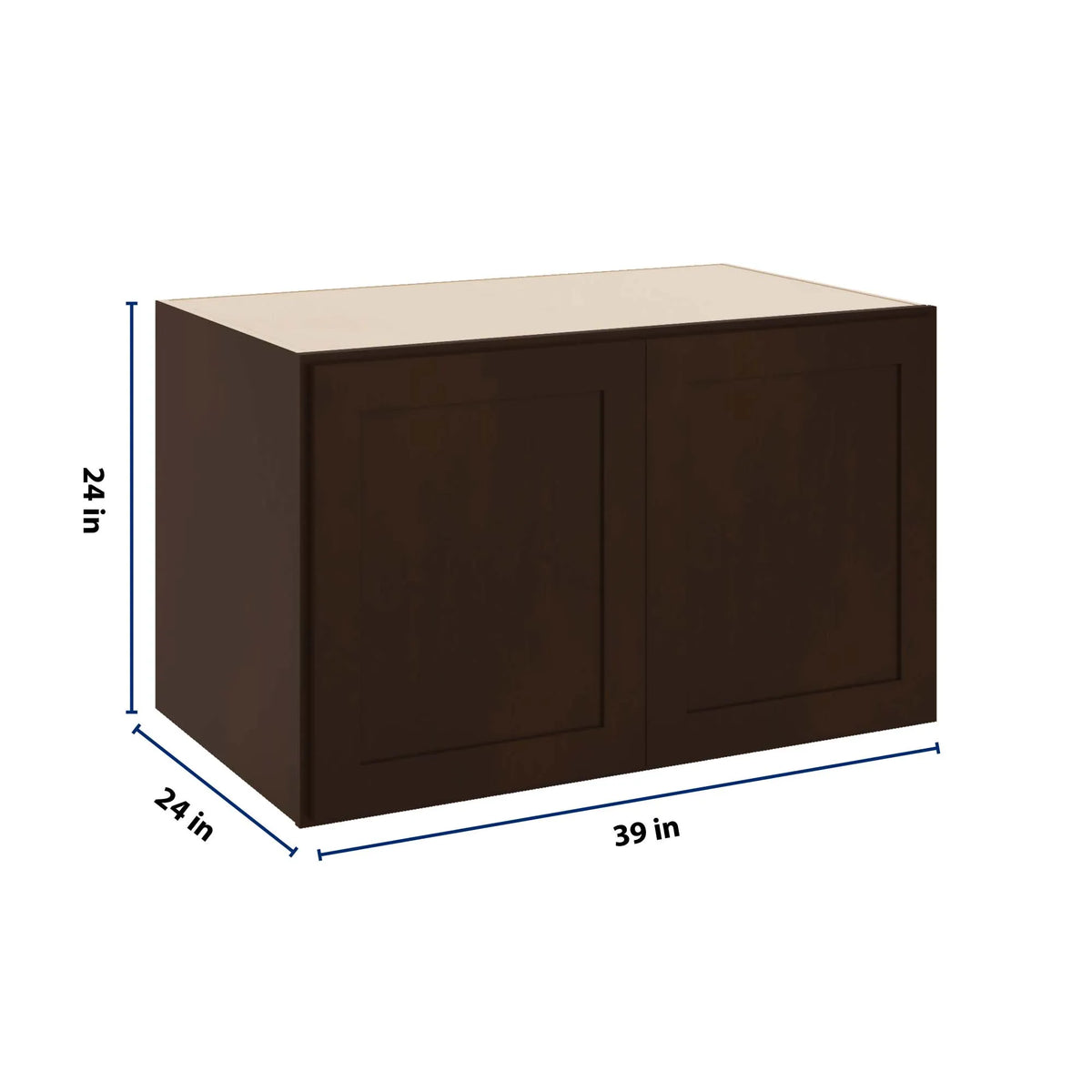 CNC Luxor 5-Piece Espresso 39" W X 24" H X 24" D Double Door Wall Cabinet