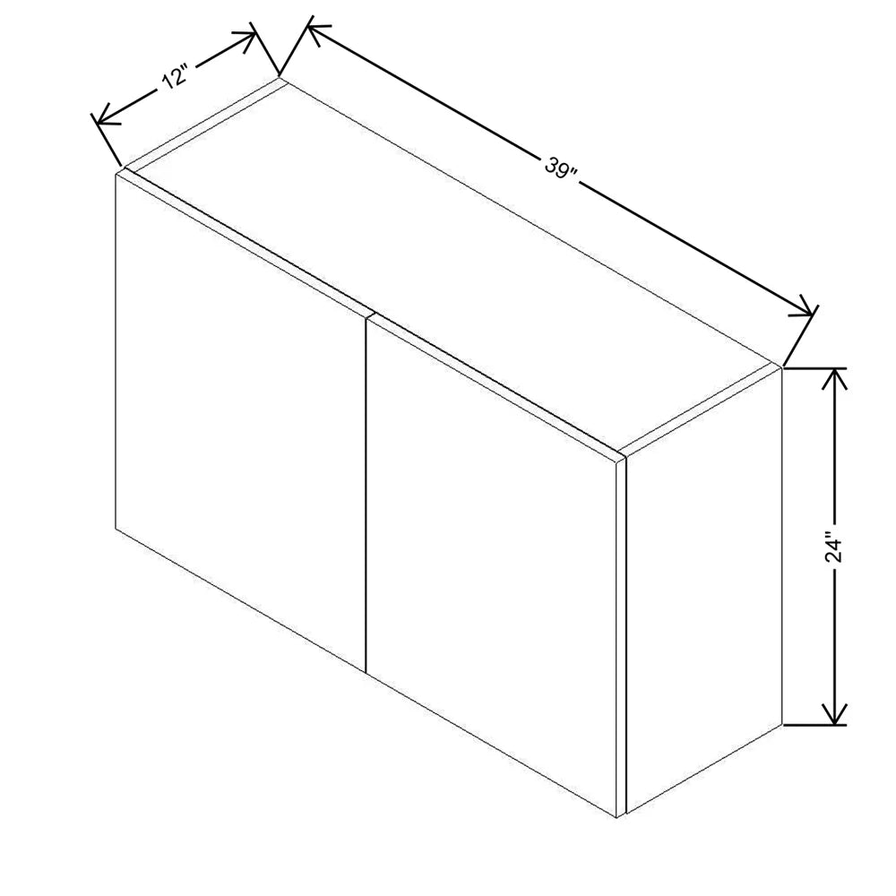 CNC Classic Milano Polar White 39" W X 24" H Double Door Wall Cabinet