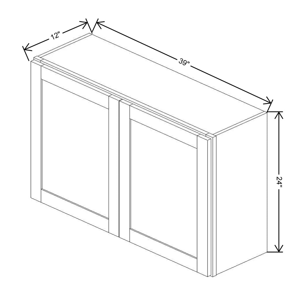 Kitchen Cabinet Distributors Essential Gray Double Door Wall Cabinet - 39" W x 24" H