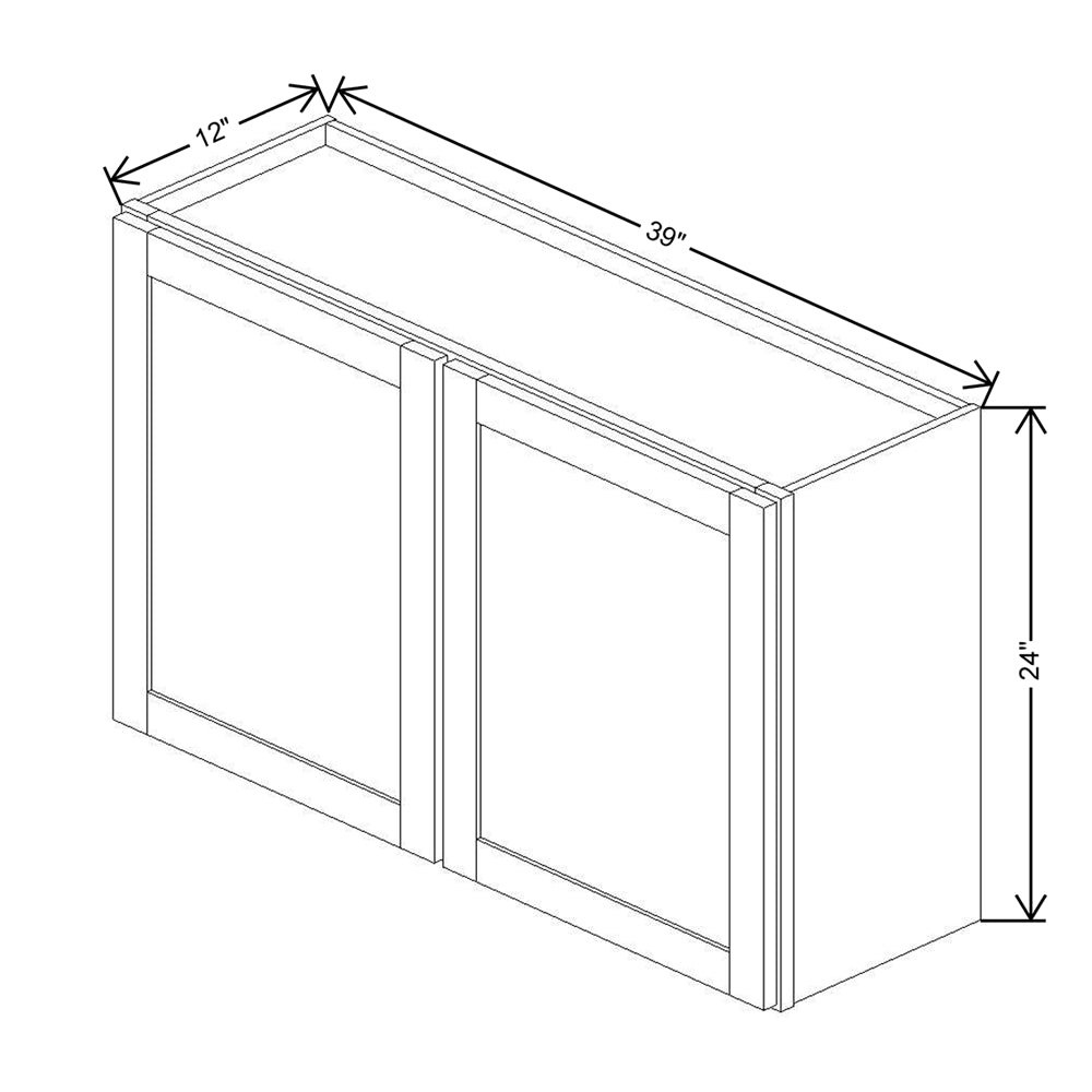 Wolf Classic Dartmouth Pewter Paint 39"W X 24"H Wall Cabinet