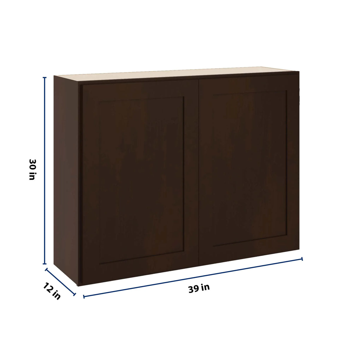 CNC Luxor 5-Piece Espresso 39" W X 30" H Double Door Wall Cabinet