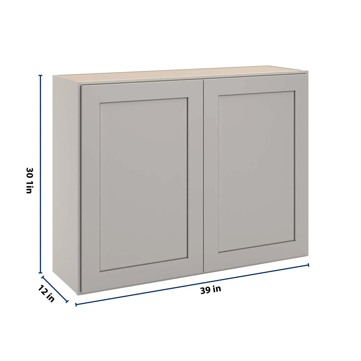 cnc luxor misty grey 39 w x 30 h double door wall cabinet