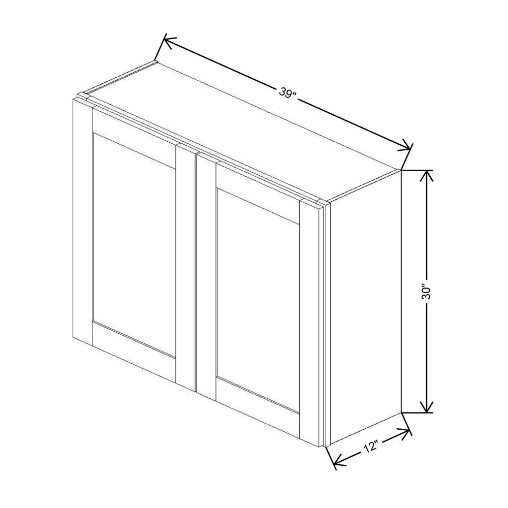 Fabuwood Allure Fusion Timber 39" W X 30" H X 12" D Double Door Wall Cabinet