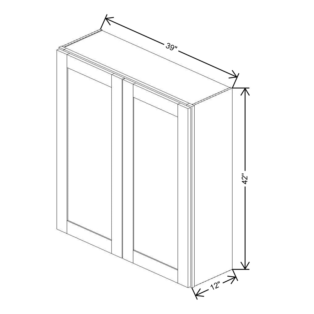 Fabuwood Allure Fusion Timber 39" W X 42" H X 12" D Double Door Wall Cabinet