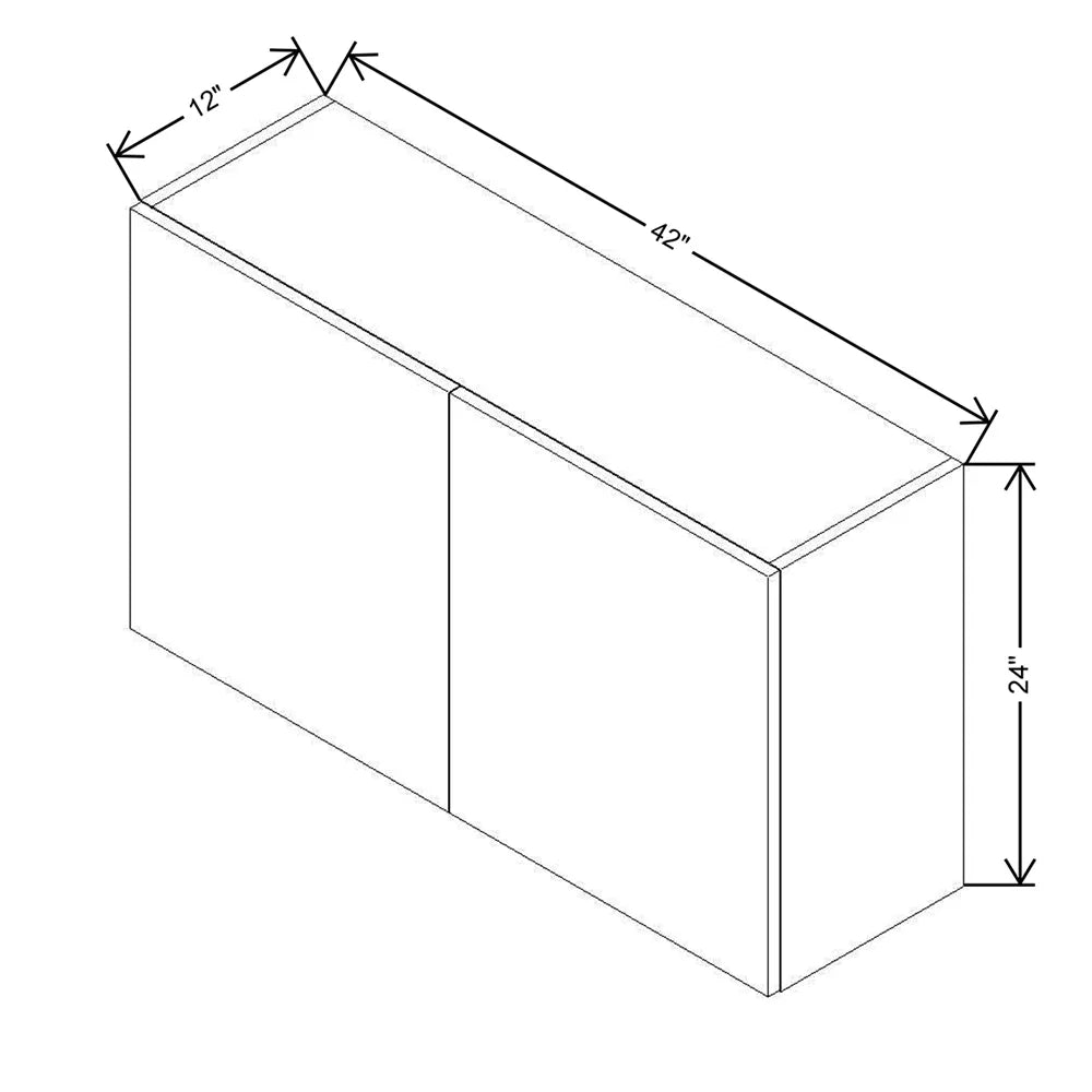CNC Classic Milano Polar White 42" W X 24" H Double Door Wall Cabinet