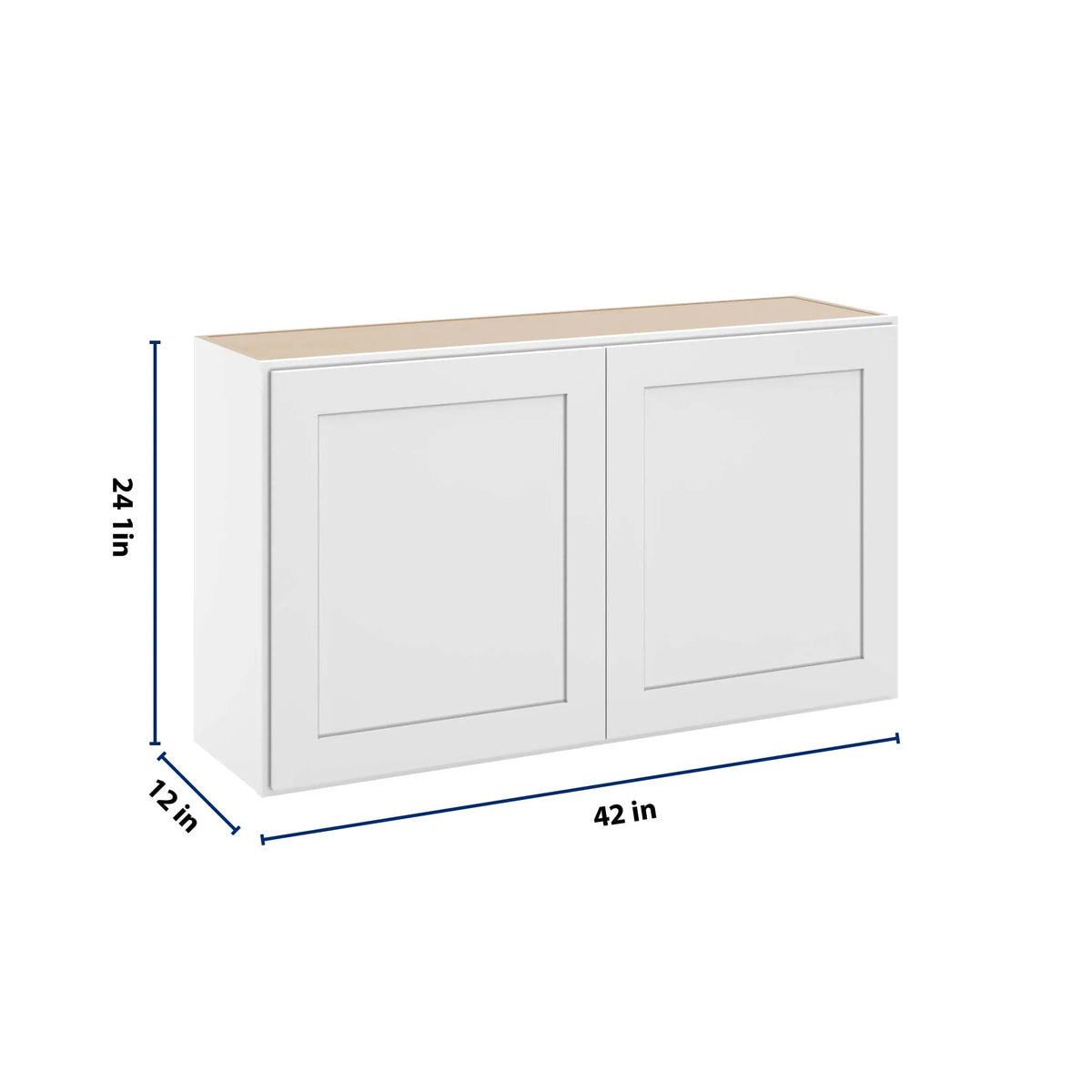 cnc luxor white 42 w x 24 h double door wall cabinet