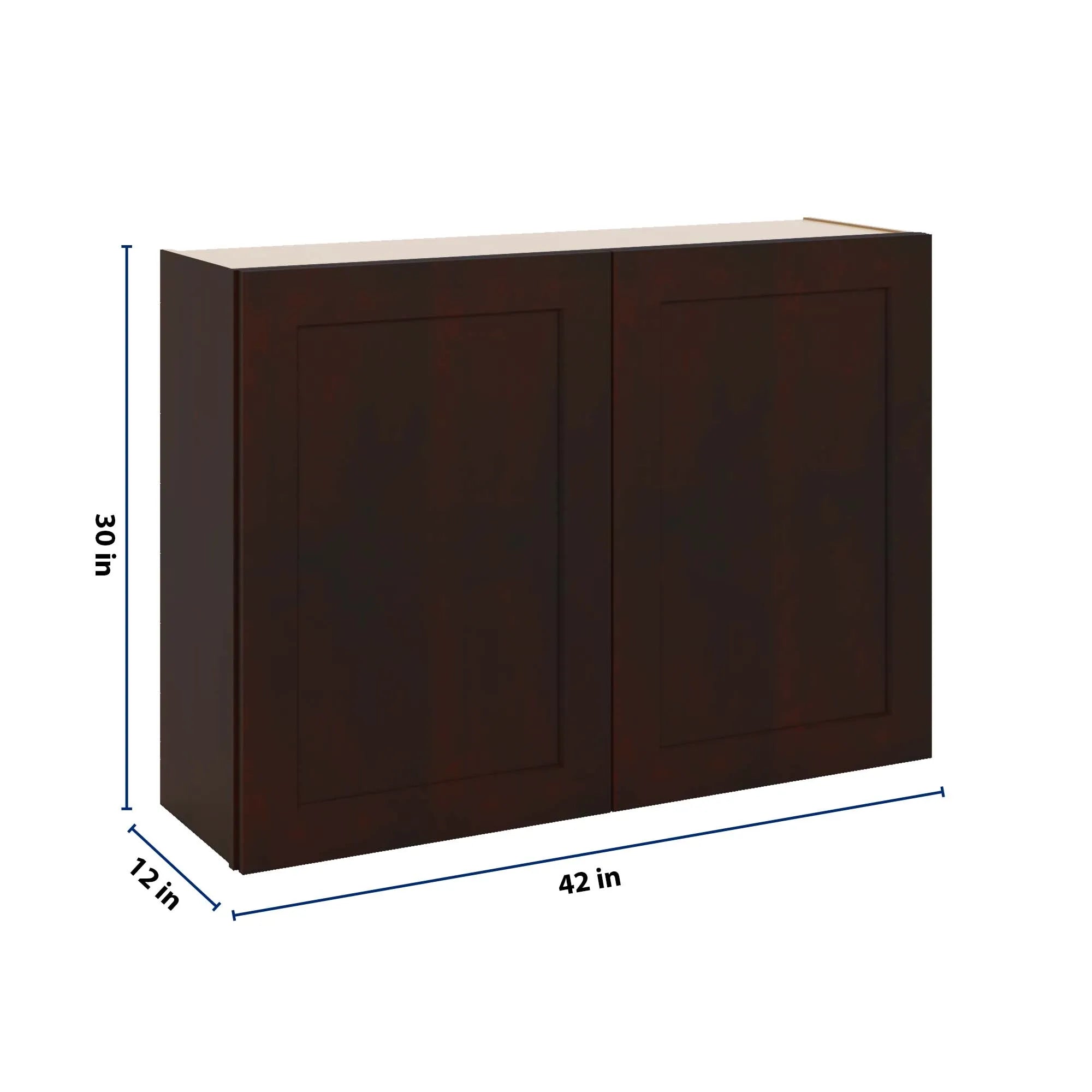 J&K Java Coffee S1 Double Door Wall Cabinet - 42" W x 30" H