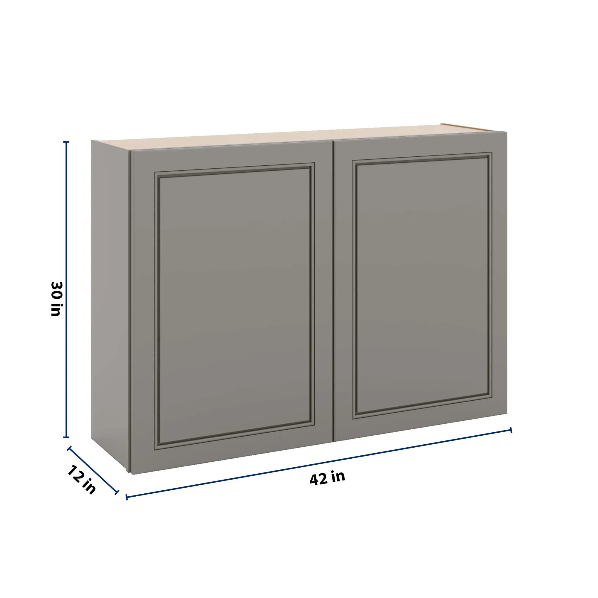 J&K Greige K3 Double Door Wall Cabinet - 42" W x 30" H