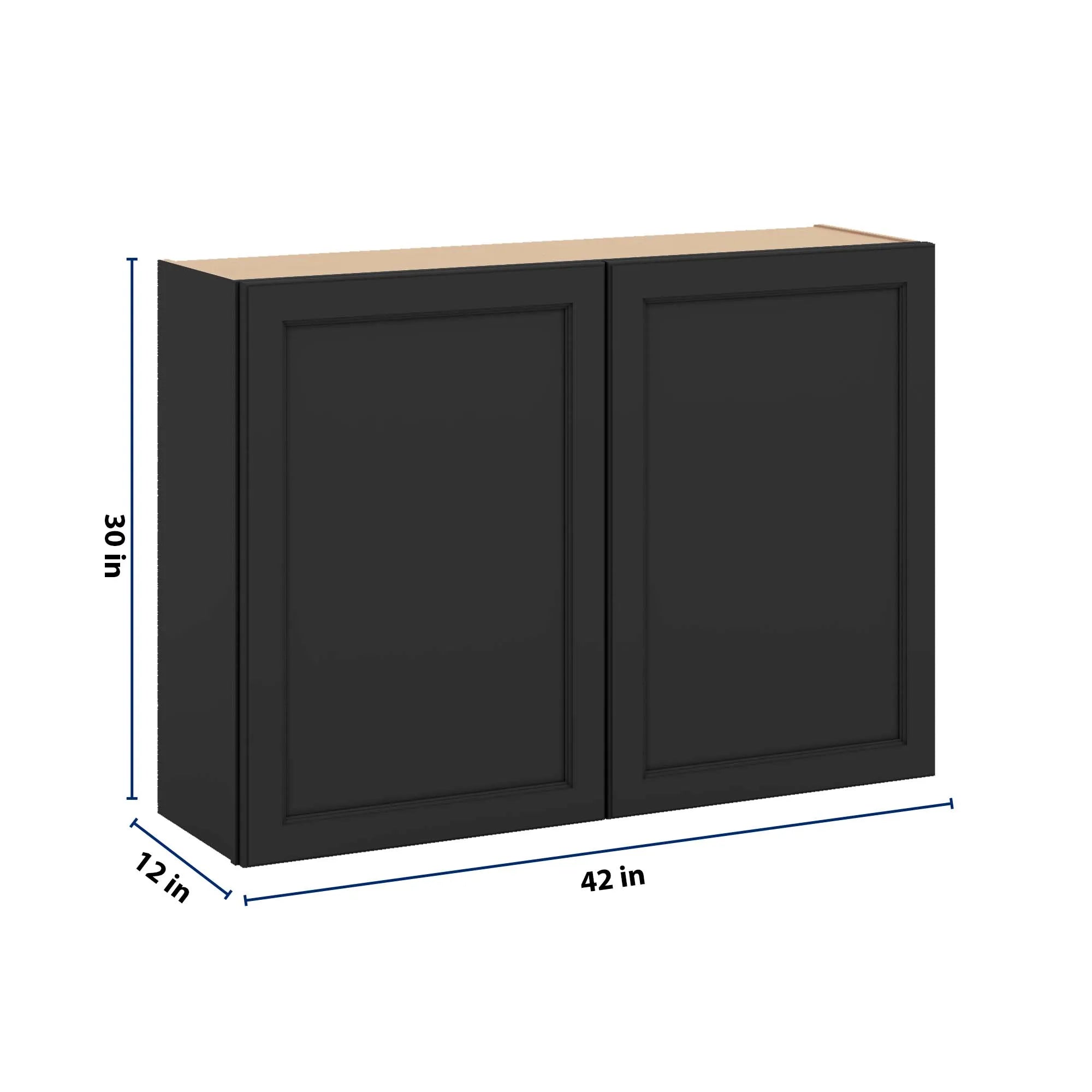 J&K Charcoal E2 Double Door Wall Cabinet - 42" W x 30" H