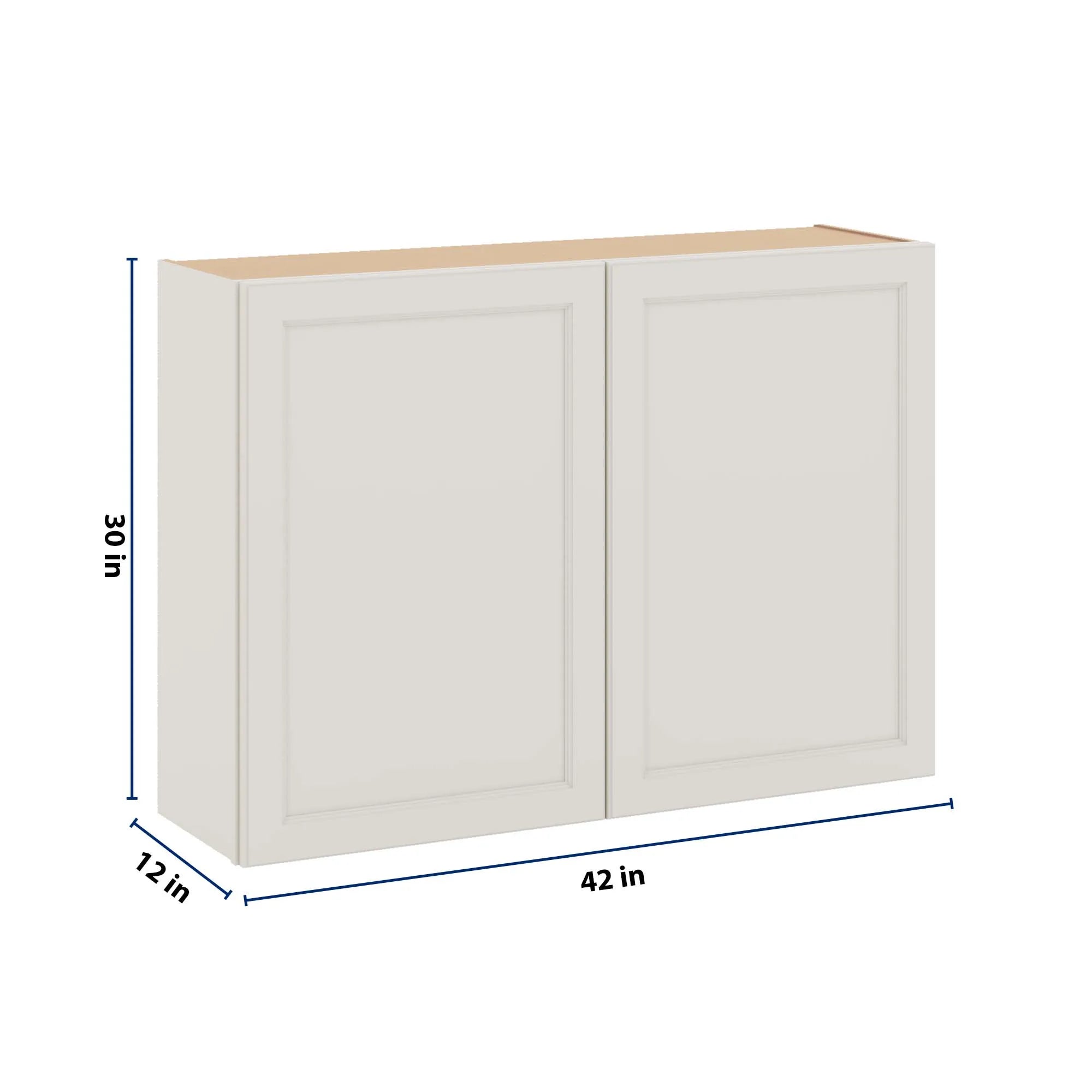 J&K Dove E1 Double Door Wall Cabinet - 42" W x 30" H