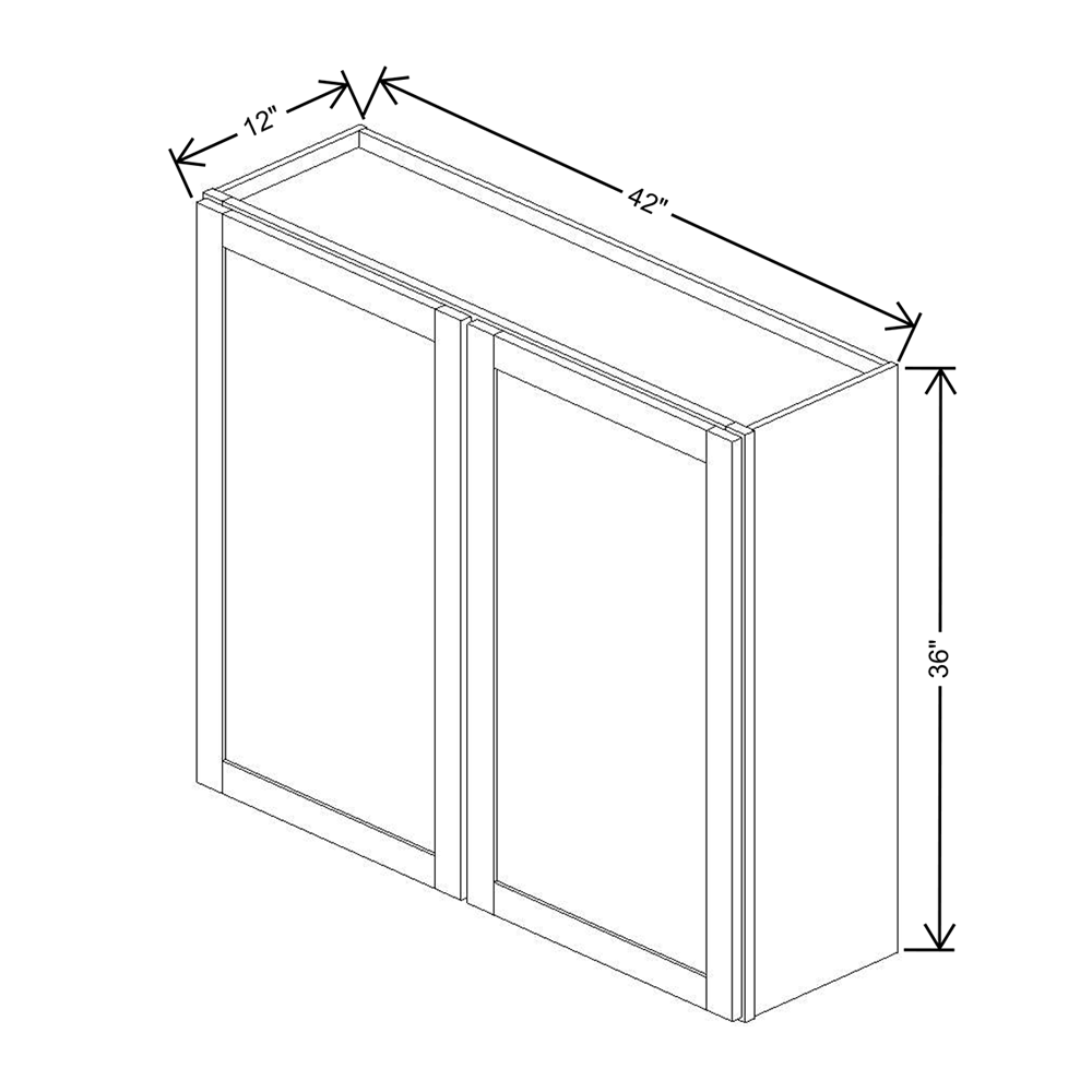 Wolf Classic Dartmouth 5-Piece Grey Stain 42"W X 36"H Wall Cabinet