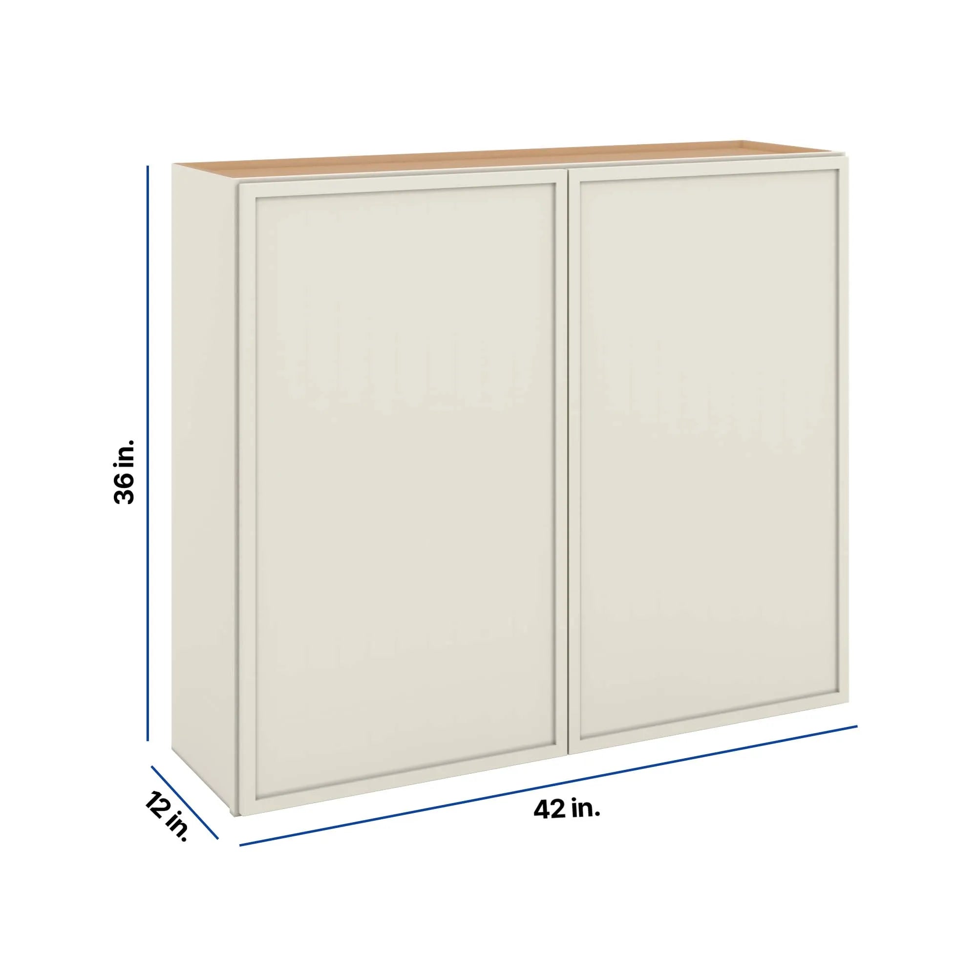 Modernform Cabinet Slim Dove White 42" W X 36" H X 12" D Double Door Wall Cabinet
