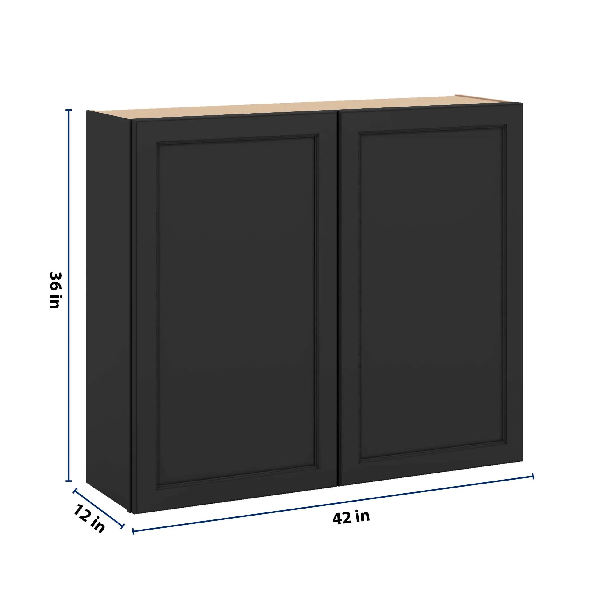 J&K Charcoal E2 Double Door Wall Cabinet - 42" W x 36" H
