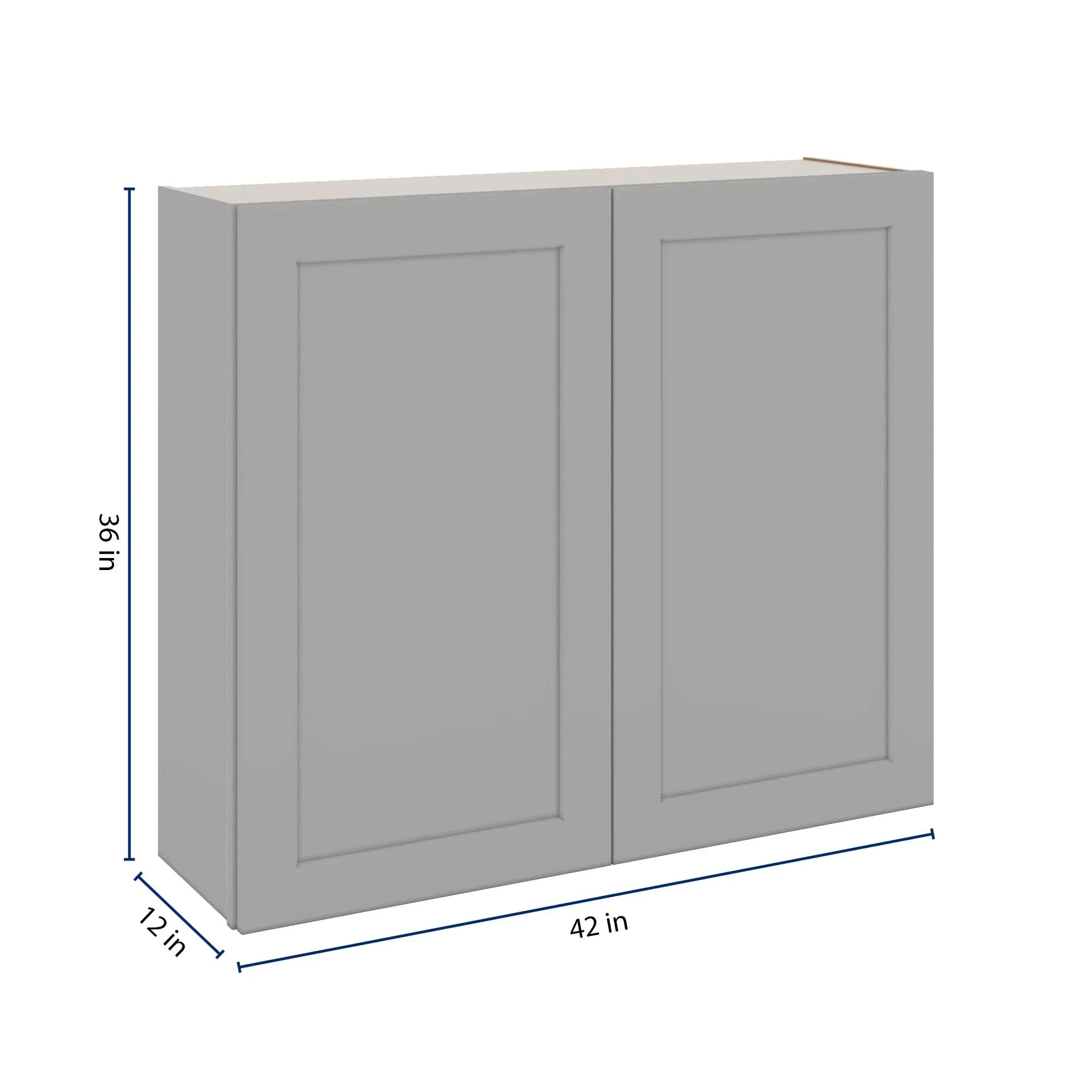 J&K Castle Grey S5 Double Door Wall Cabinet - 42" W x 36" H