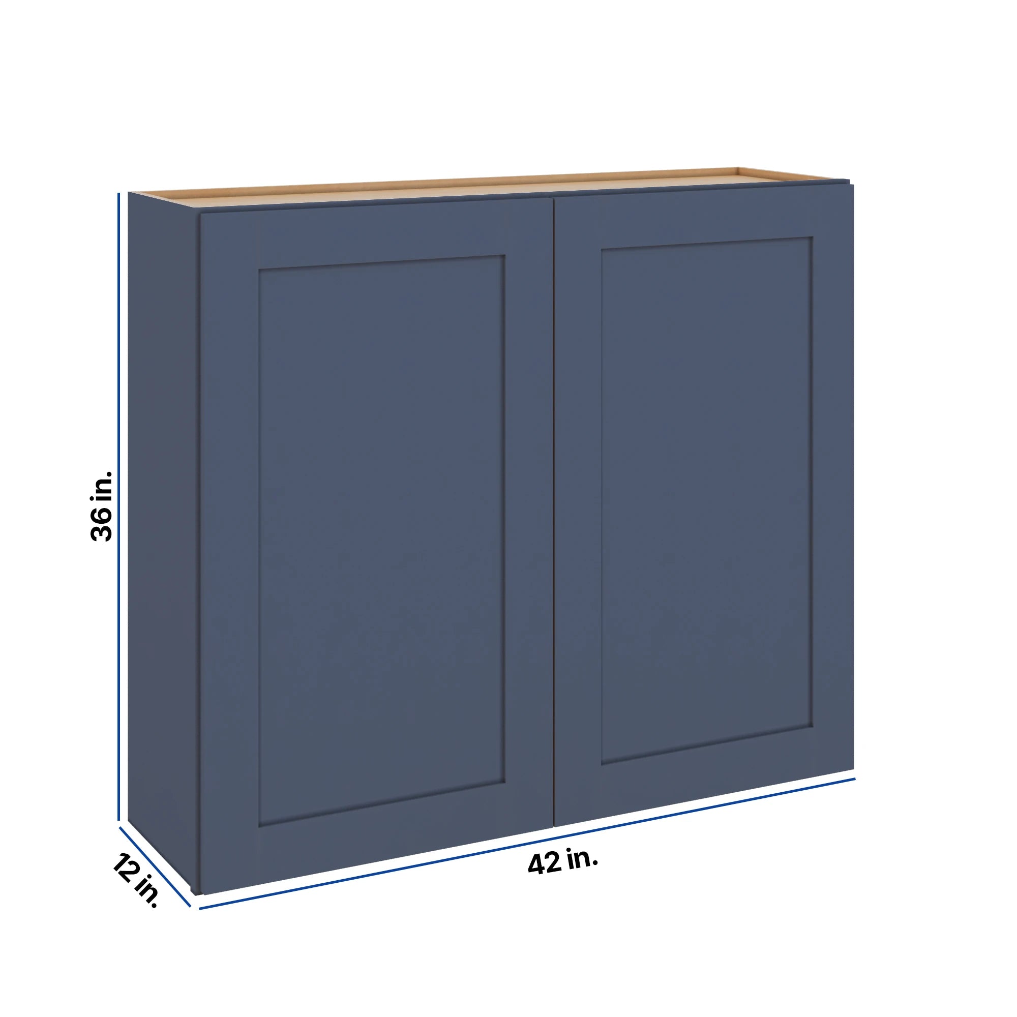 Modernform Cabinet Signature Blue 42" W X 36" H X 12" D Double Door Wall Cabinet