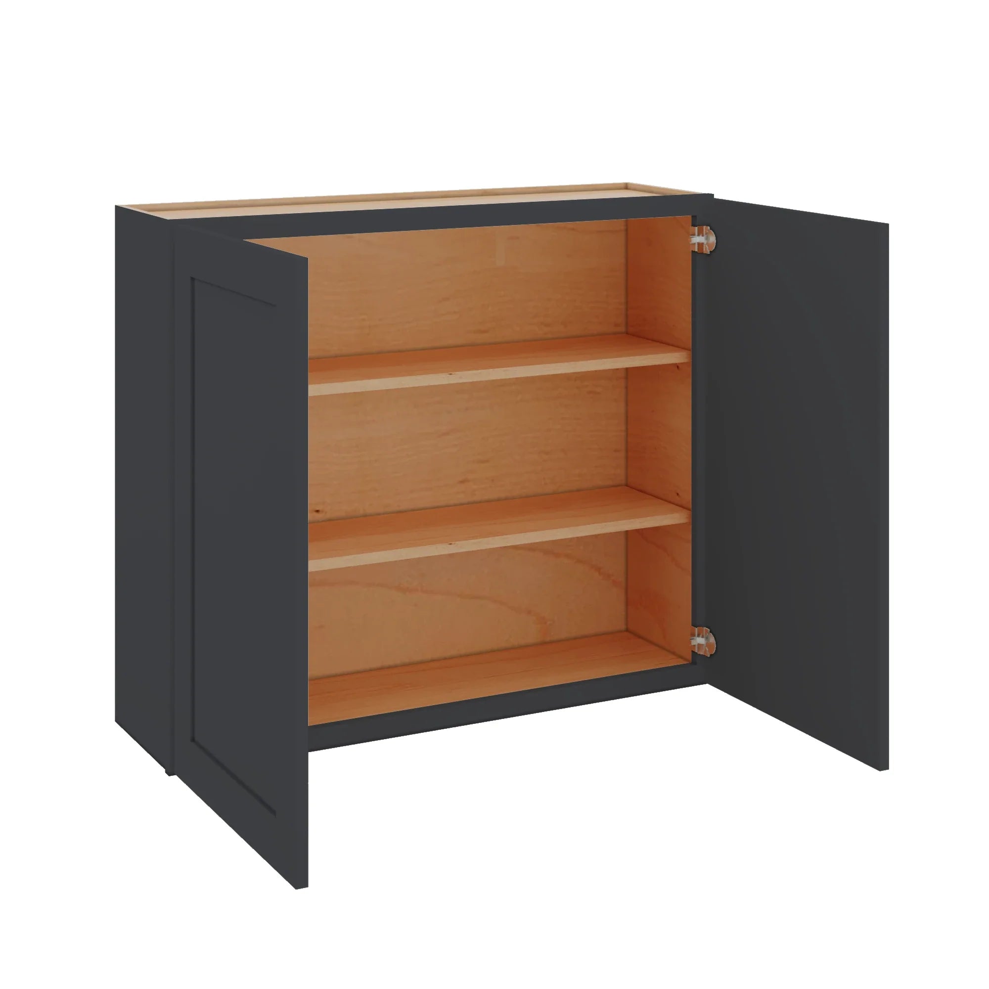 Modernform Cabinet Onyx Black Shaker 42" W X 36" H X 12" D Double Door Wall Cabinet