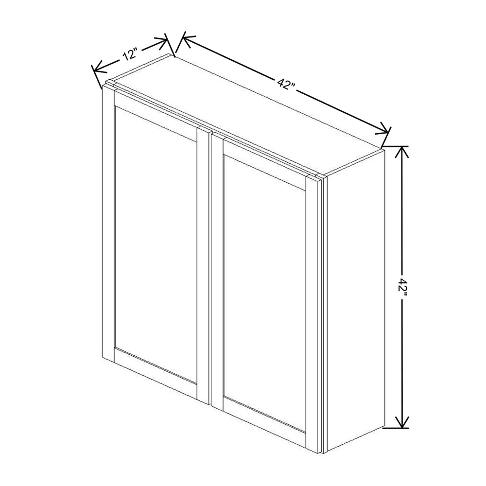 Kitchen Cabinet Distributors Shaker Designer White 5PC Double Door Wall Cabinet - 42" W x 42" H