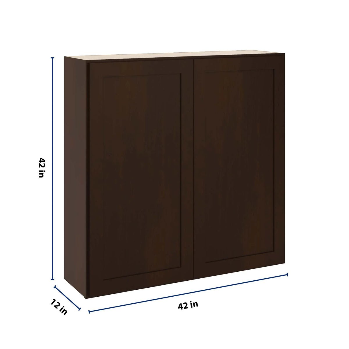 CNC Luxor 5-Piece Espresso 42" W X 42" H Double Door Wall Cabinet