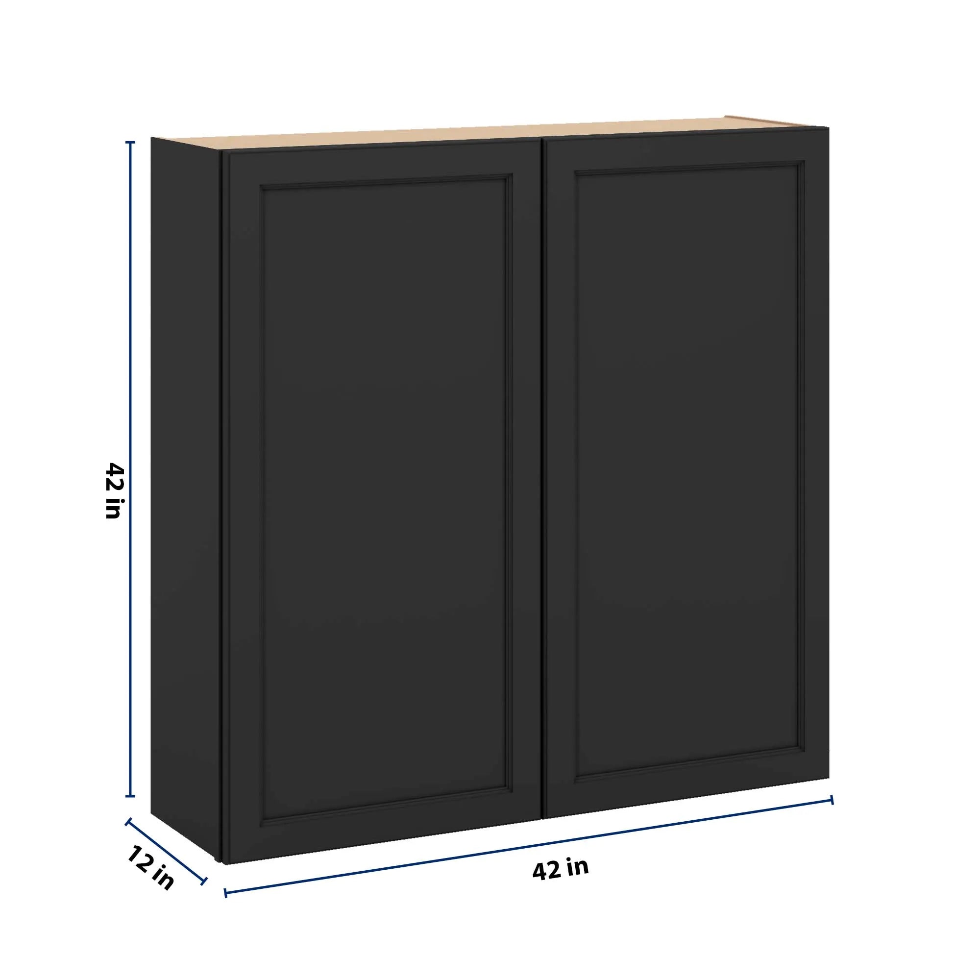 J&K Charcoal E2 Double Door Wall Cabinet - 42" W x 42" H