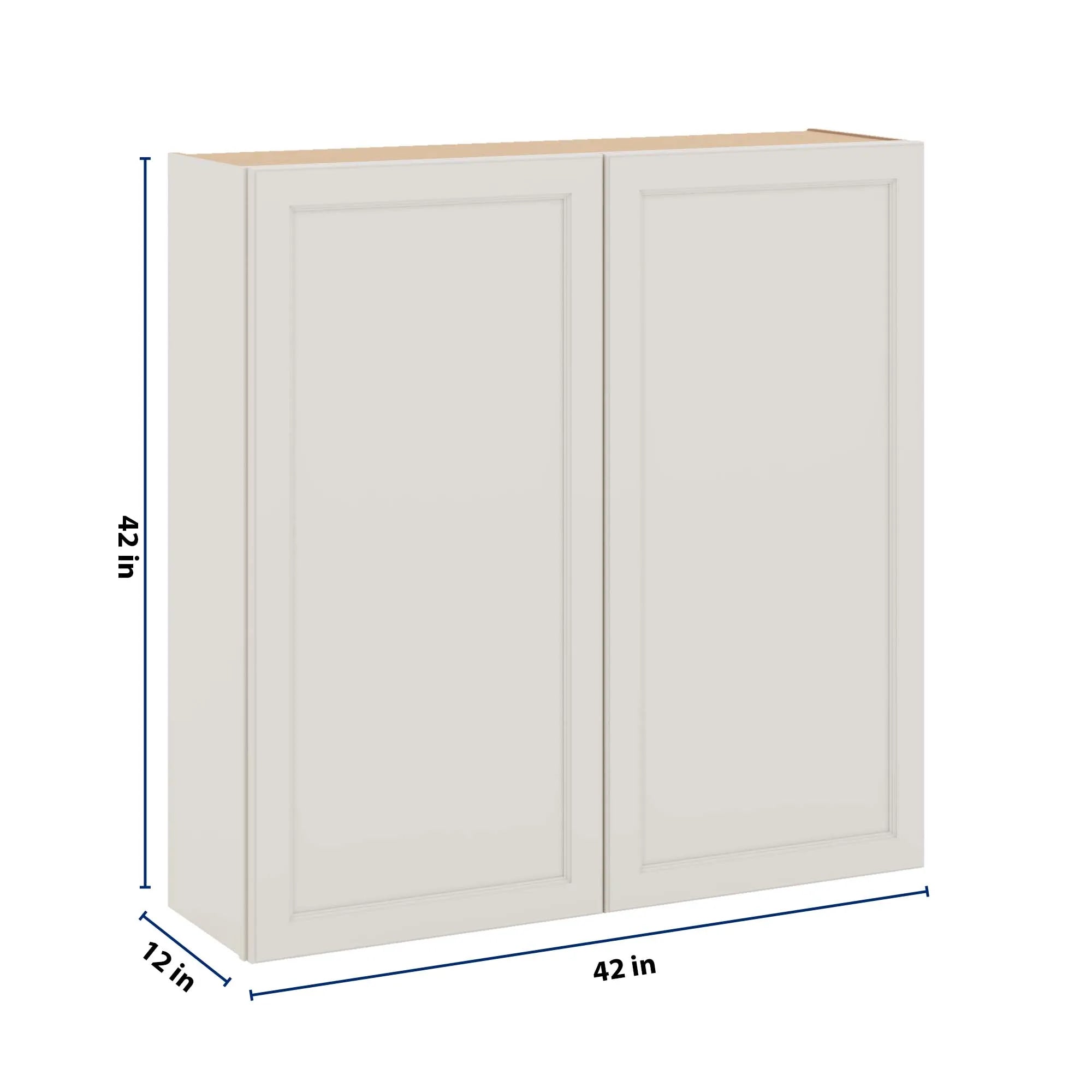 J&K Dove E1 Double Door Wall Cabinet - 42" W x 42" H