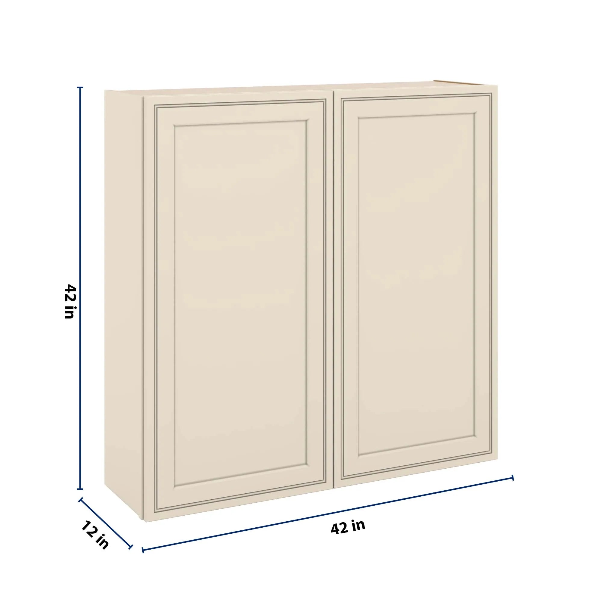 J&K Pearl Glazed H9 Double Door Wall Cabinet - 42" W x 42" H