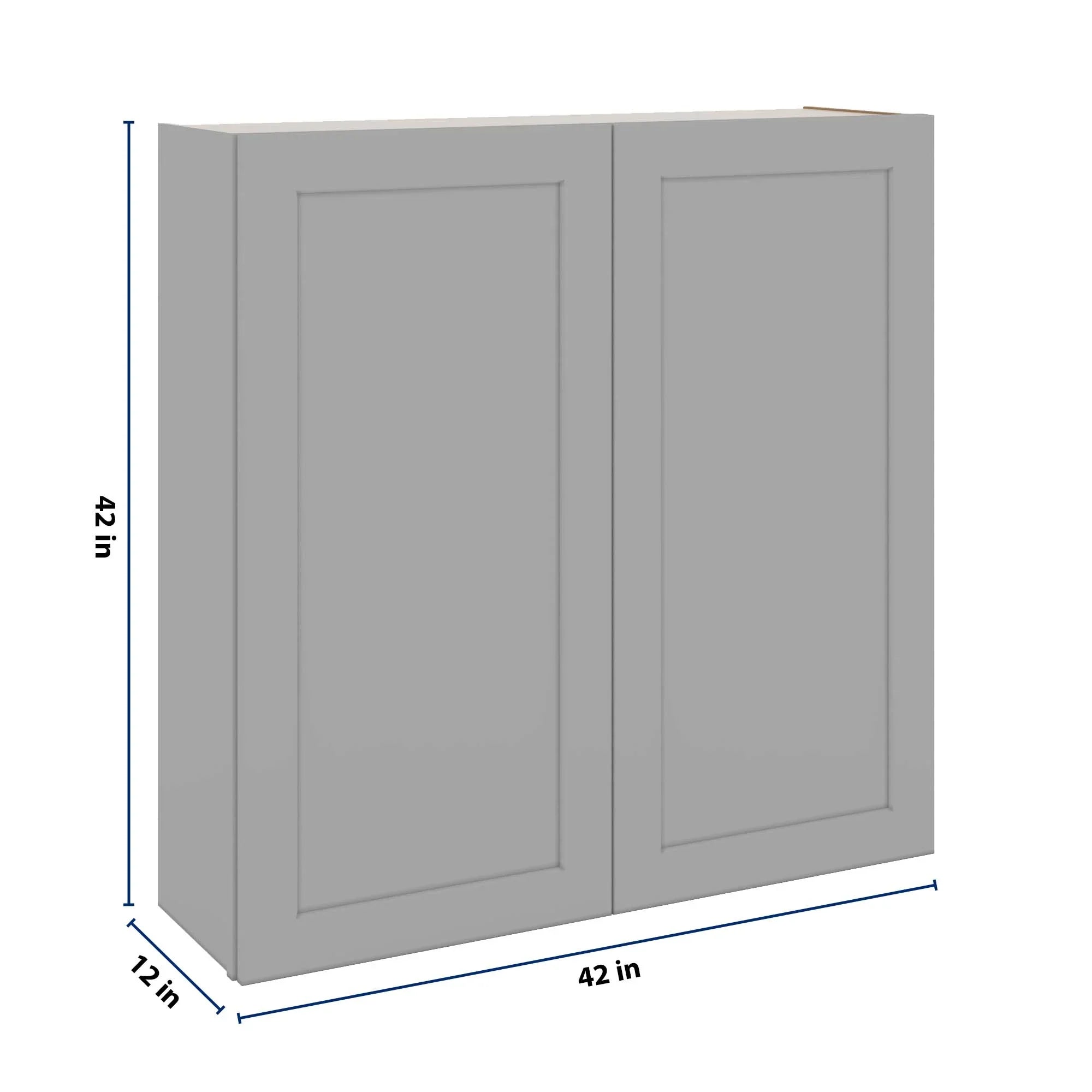 J&K Castle Grey S5 Double Door Wall Cabinet - 42" W x 42" H