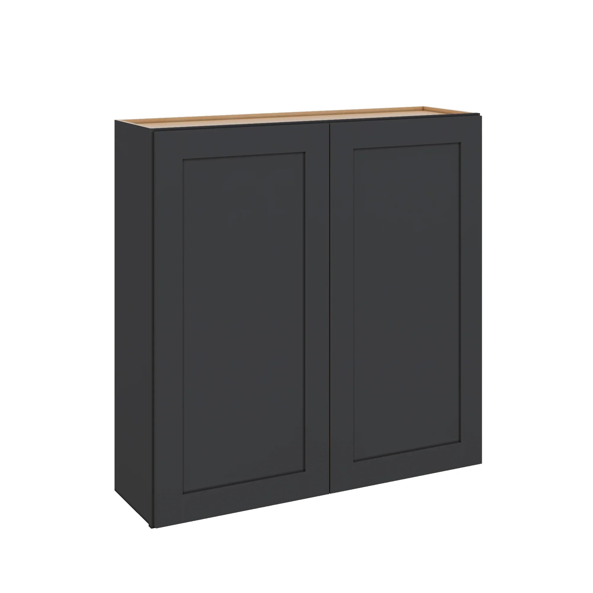 Modernform Cabinet Onyx Black Shaker 42" W X 42" H X 12" D Double Door Wall Cabinet