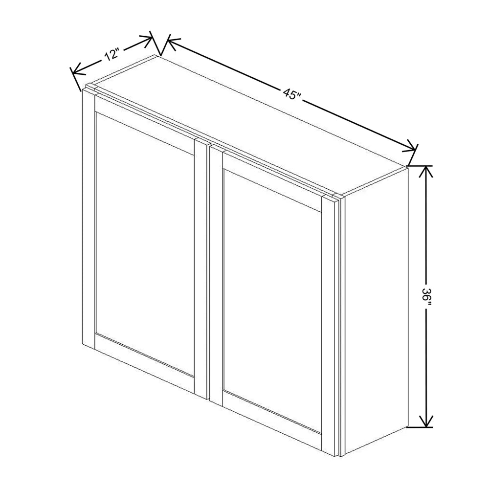 Kitchen Cabinet Distributors Essential White Double Door Wall Cabinet - 45" W x 36" H