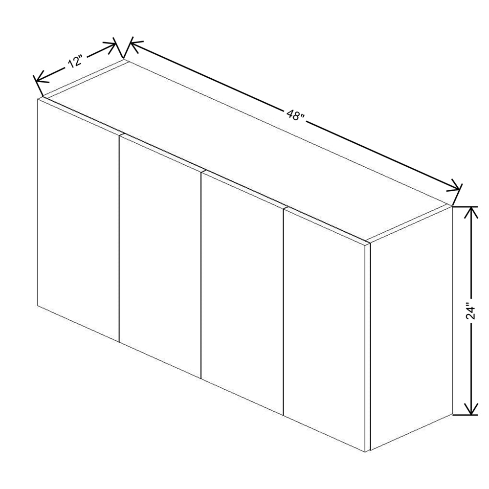 CNC Luxor Harvest 48" W X 24" H Four Door Wall Cabinet