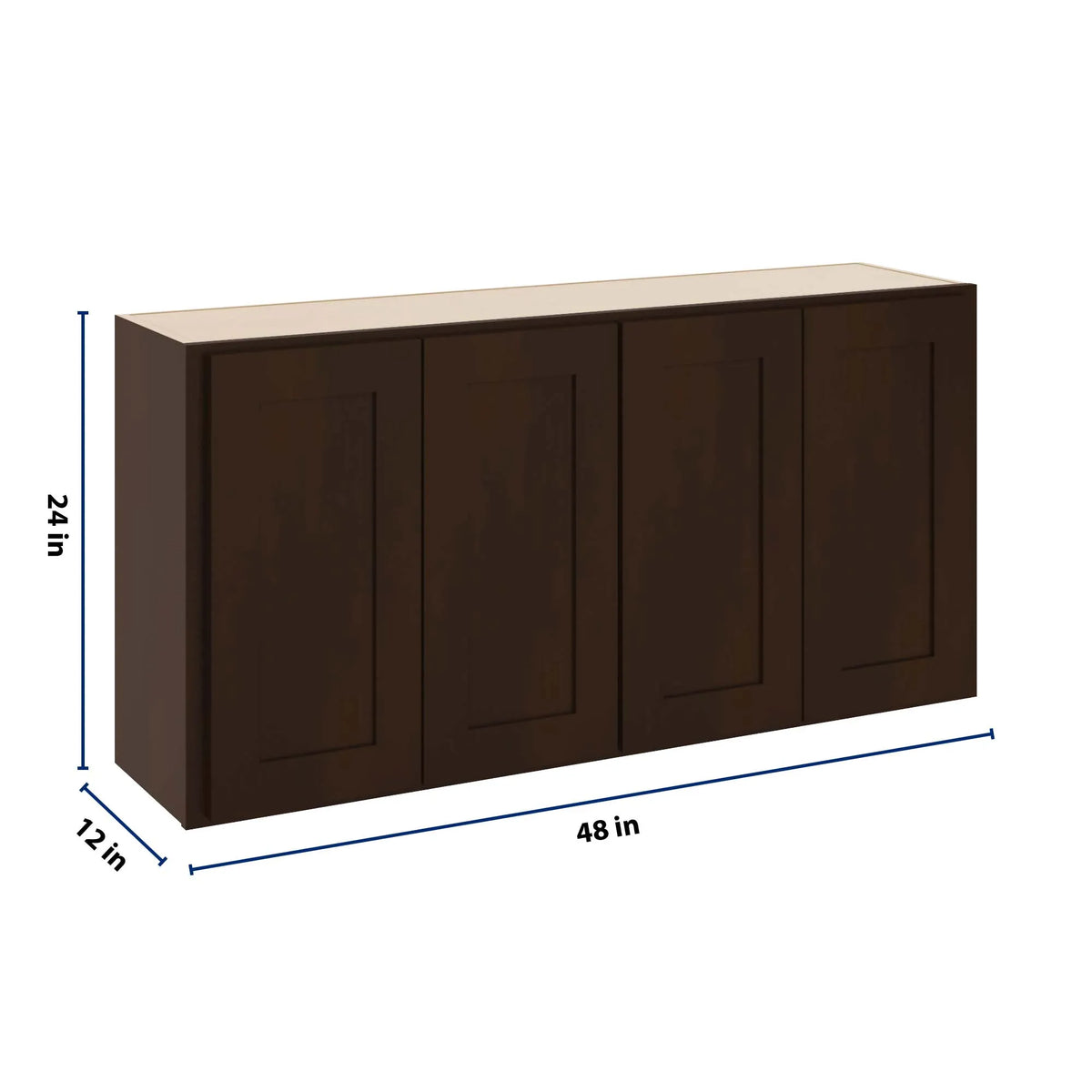 CNC Luxor 5-Piece Espresso 48" W X 24" H Four Door Wall Cabinet