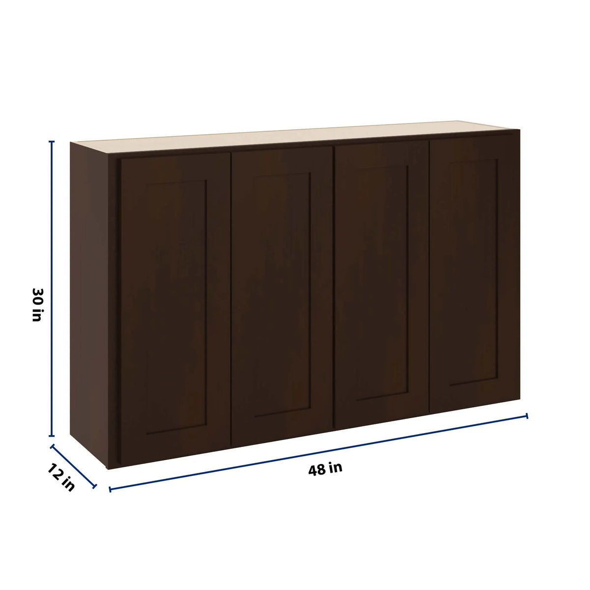 CNC Luxor 5-Piece Espresso 48" W X 30" H Double Door Wall Cabinet