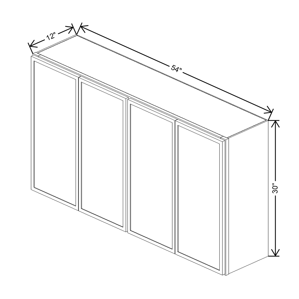 Cubitac Prestige Milan Latte 54"W X 30"H Wall Cabinet