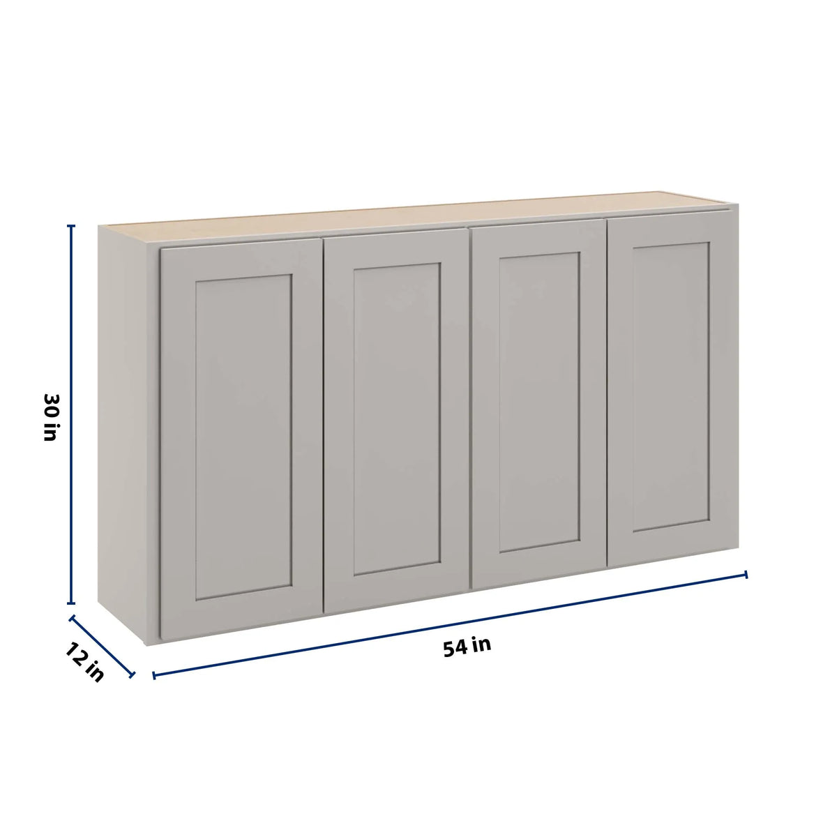 cnc luxor misty grey 54 w x 30 h double door wall cabinet