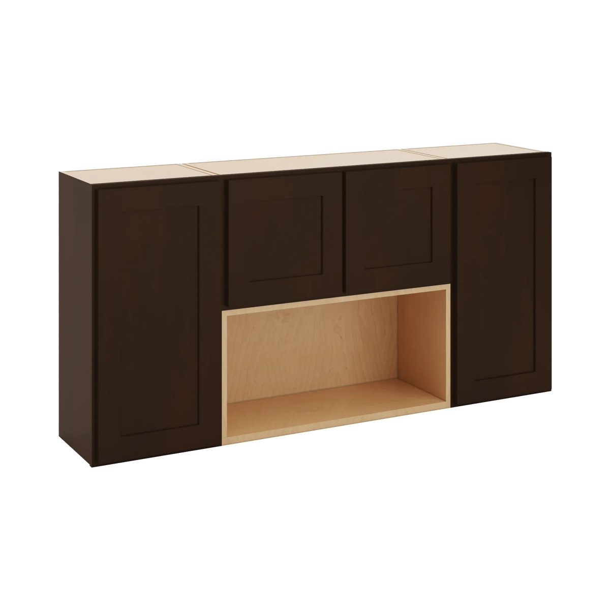 CNC Luxor 5-Piece Espresso 60" W X 30" H Open Wall Cabinet