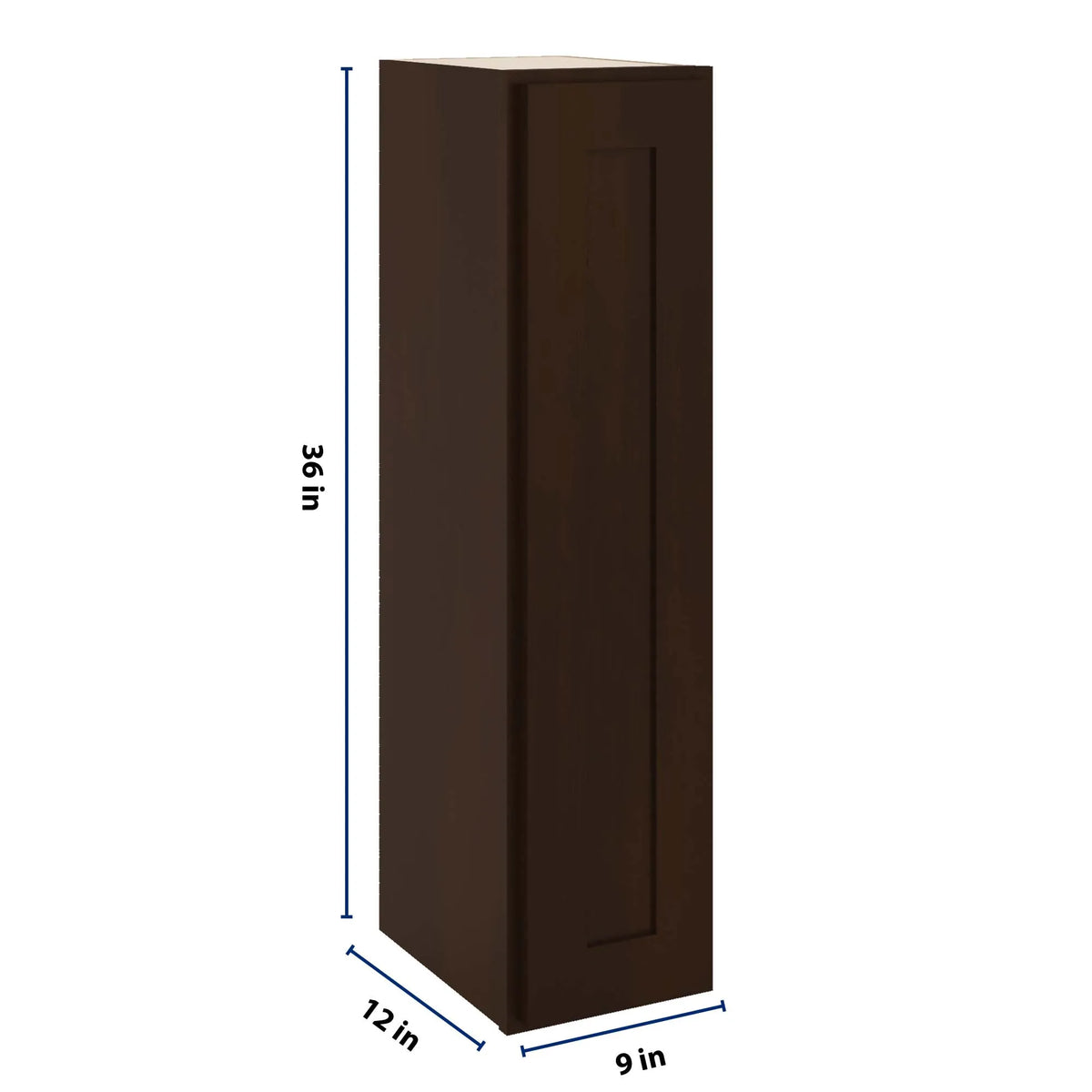 CNC Luxor 5-Piece Espresso 09" W X 36" H Single Door Wall Cabinet