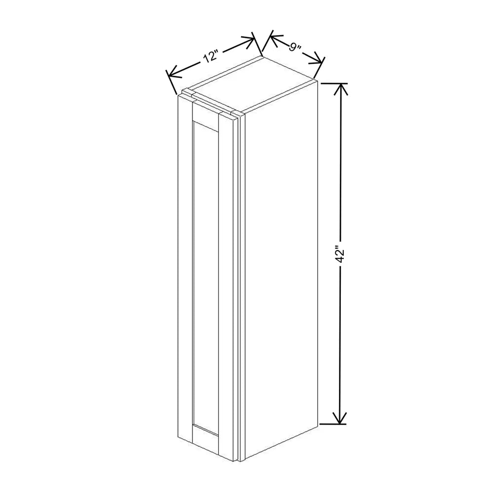 Kitchen Cabinet Distributors Shaker Designer White 5PC Single Door Wall Cabinet - 9" W x 42" H