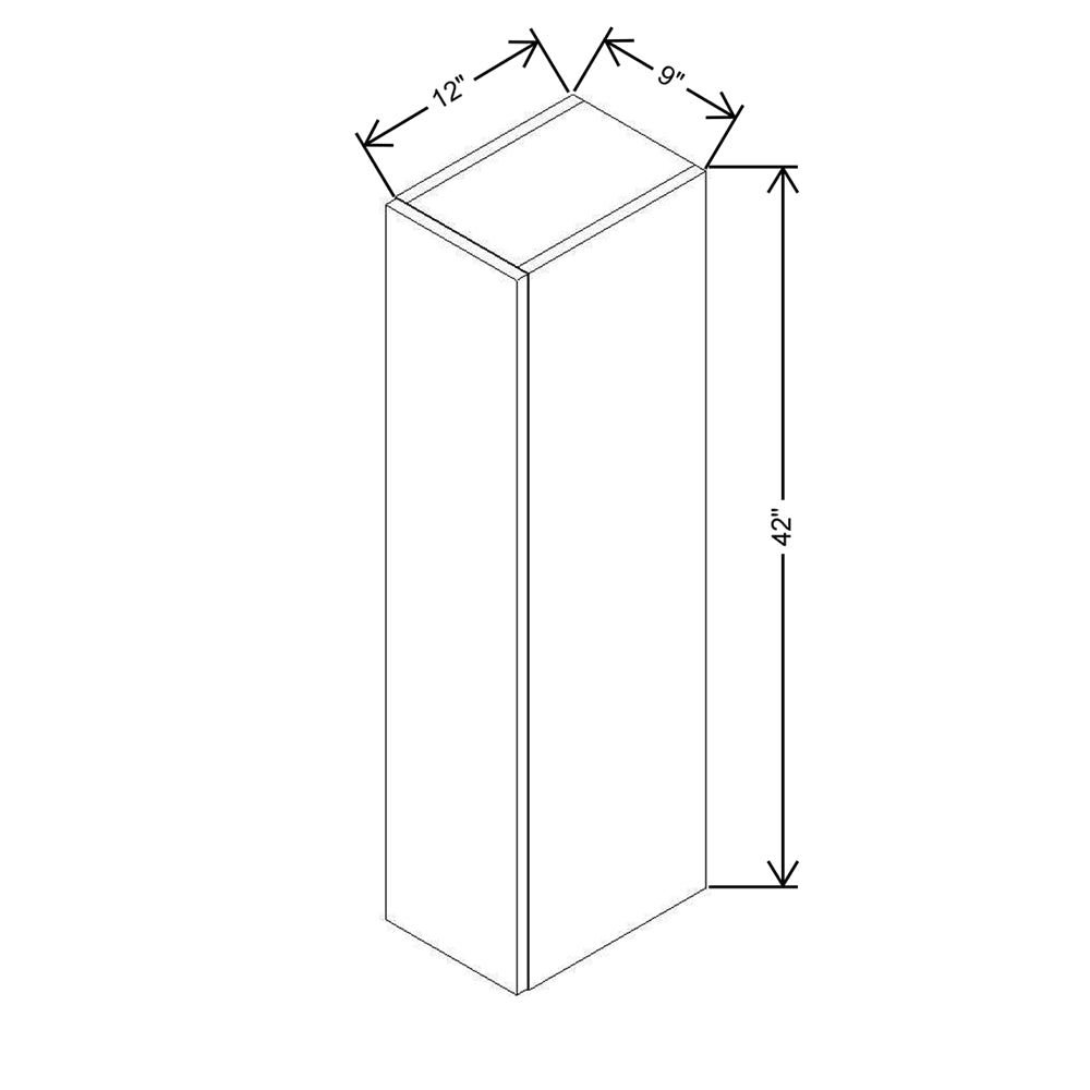 CNC Concord Elegant Smoky Grey 09" W X 42" H Single Door Wall Cabinet