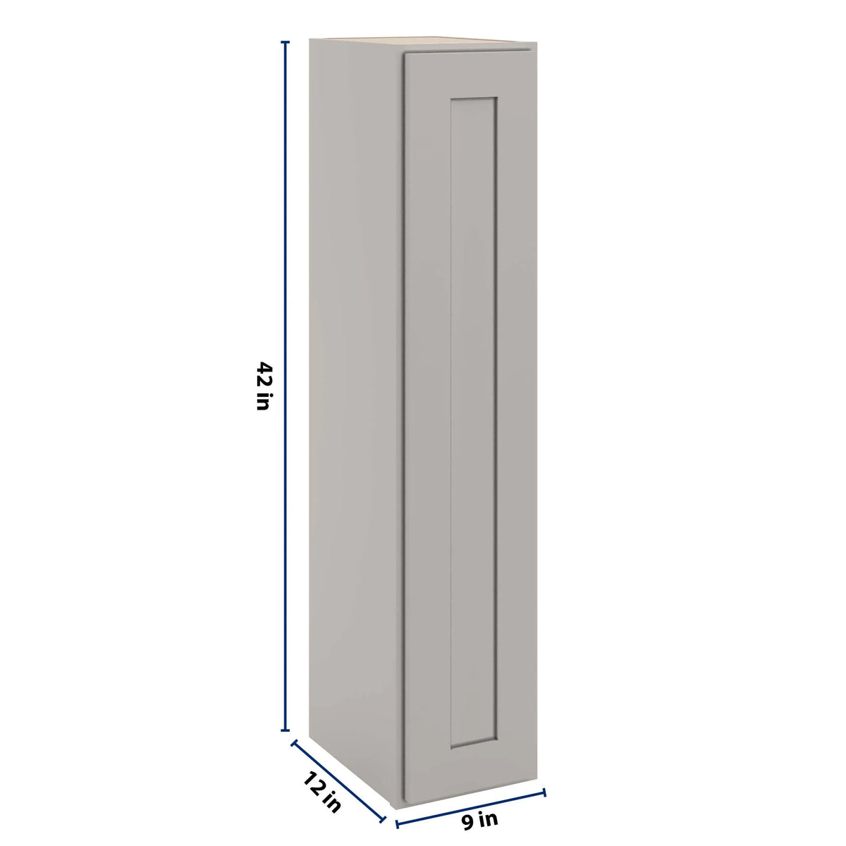 cnc luxor misty grey 09 w x 42 h single door wall cabinet