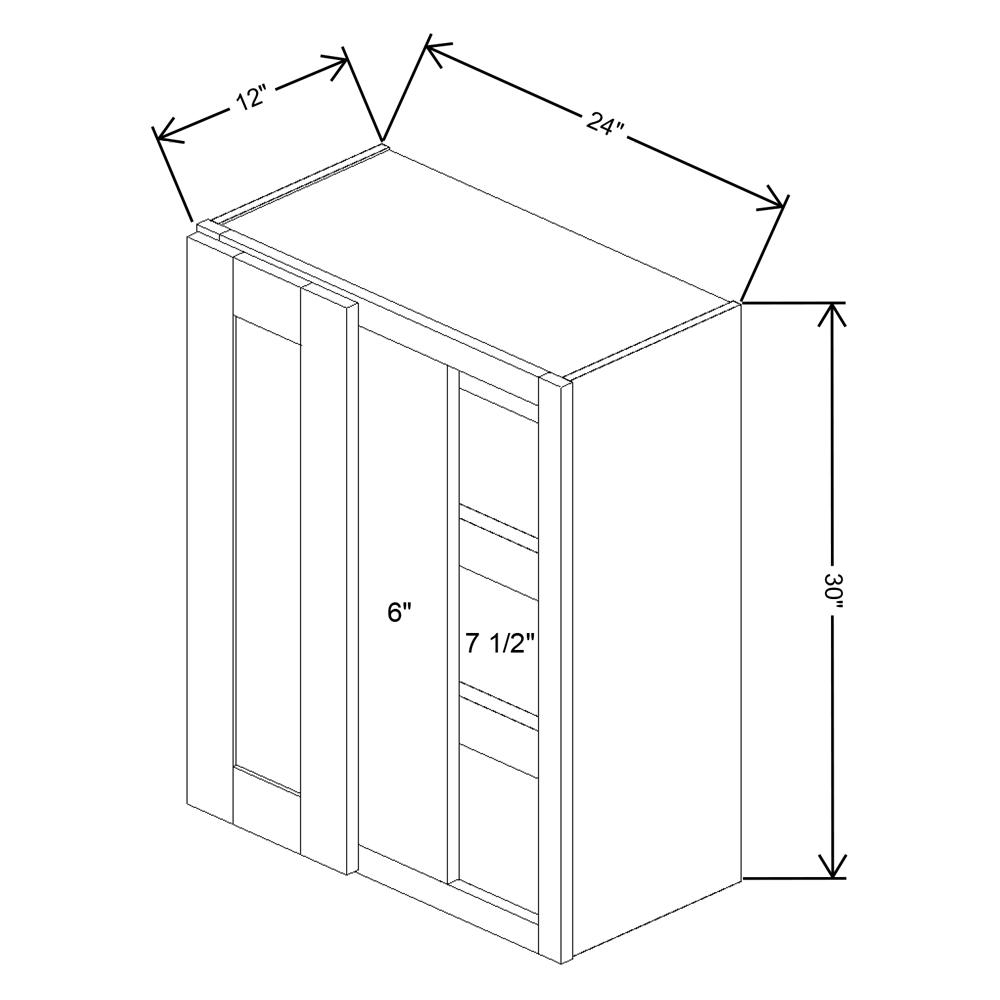 Fabuwood Allure Nexus Frost Blind Corner Reversible Wall 24"W x 30"H Shaker Cabinet