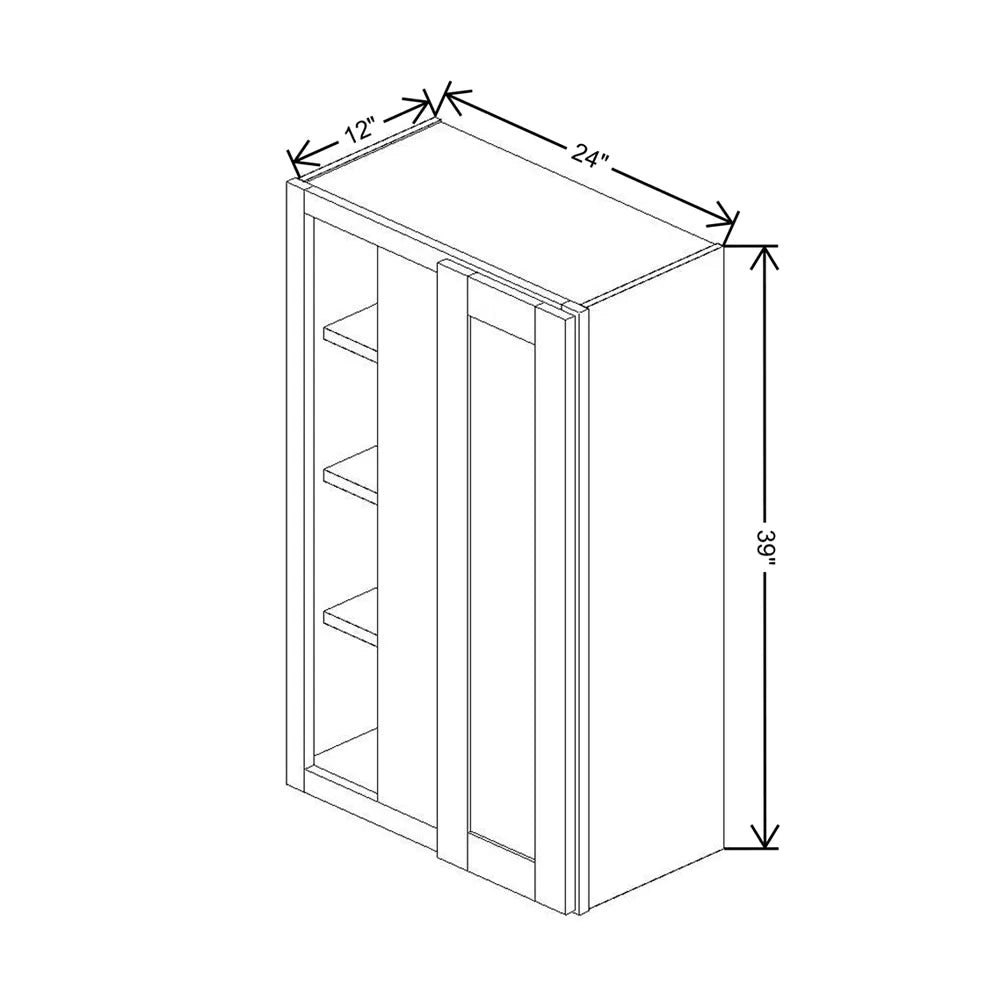 Fabuwood Allure Galaxy Cobblestone 24" To 27" W X 39" H X 12" D Single Door Blind Corner Wall Cabinet